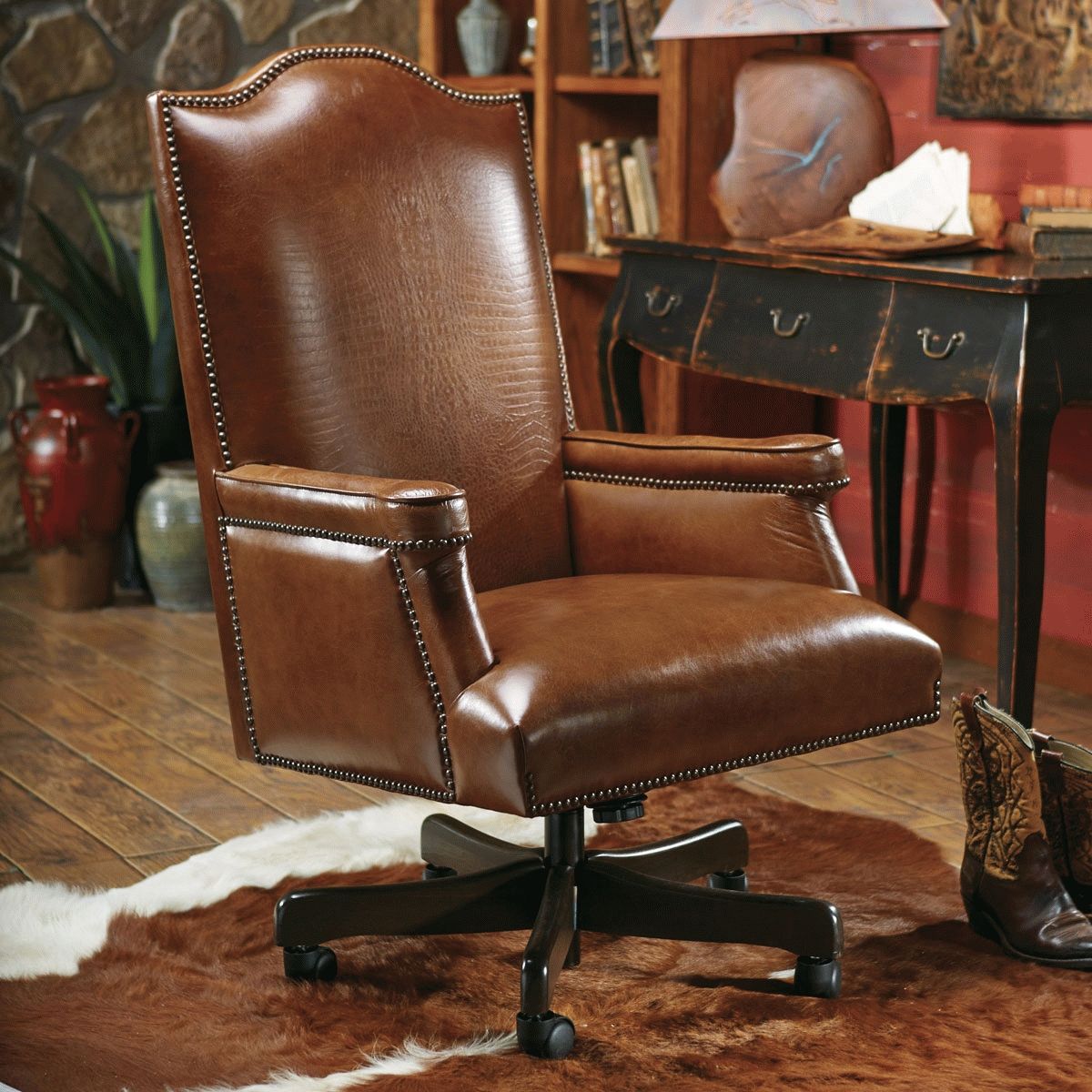 2018 Baron Executive Chair With Croc Leather Within Brown Leather Executive Office Chairs (View 8 of 20)