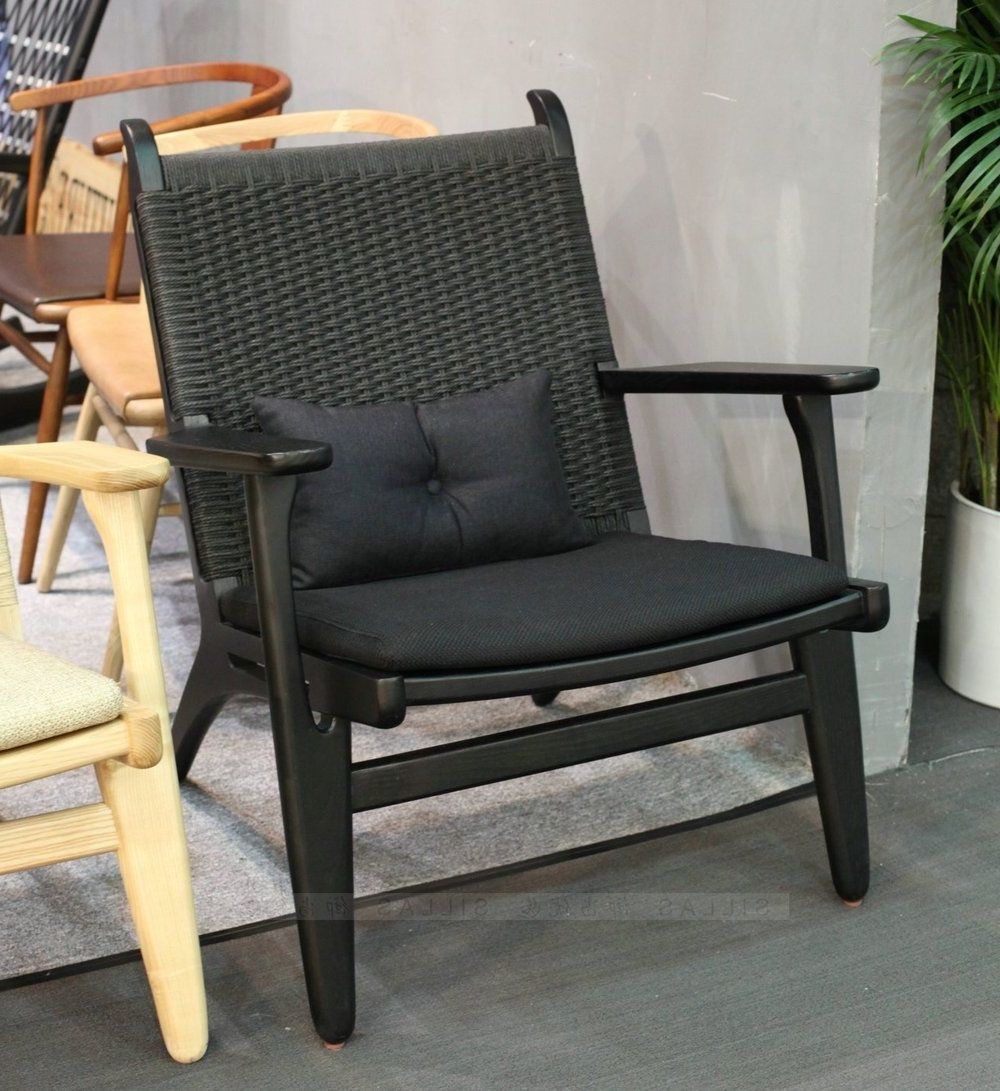 2018 Nordic Single Sofa Chair Wood Logs Braided Rope Lounge Chair Inside Single Sofa Chairs (View 11 of 20)