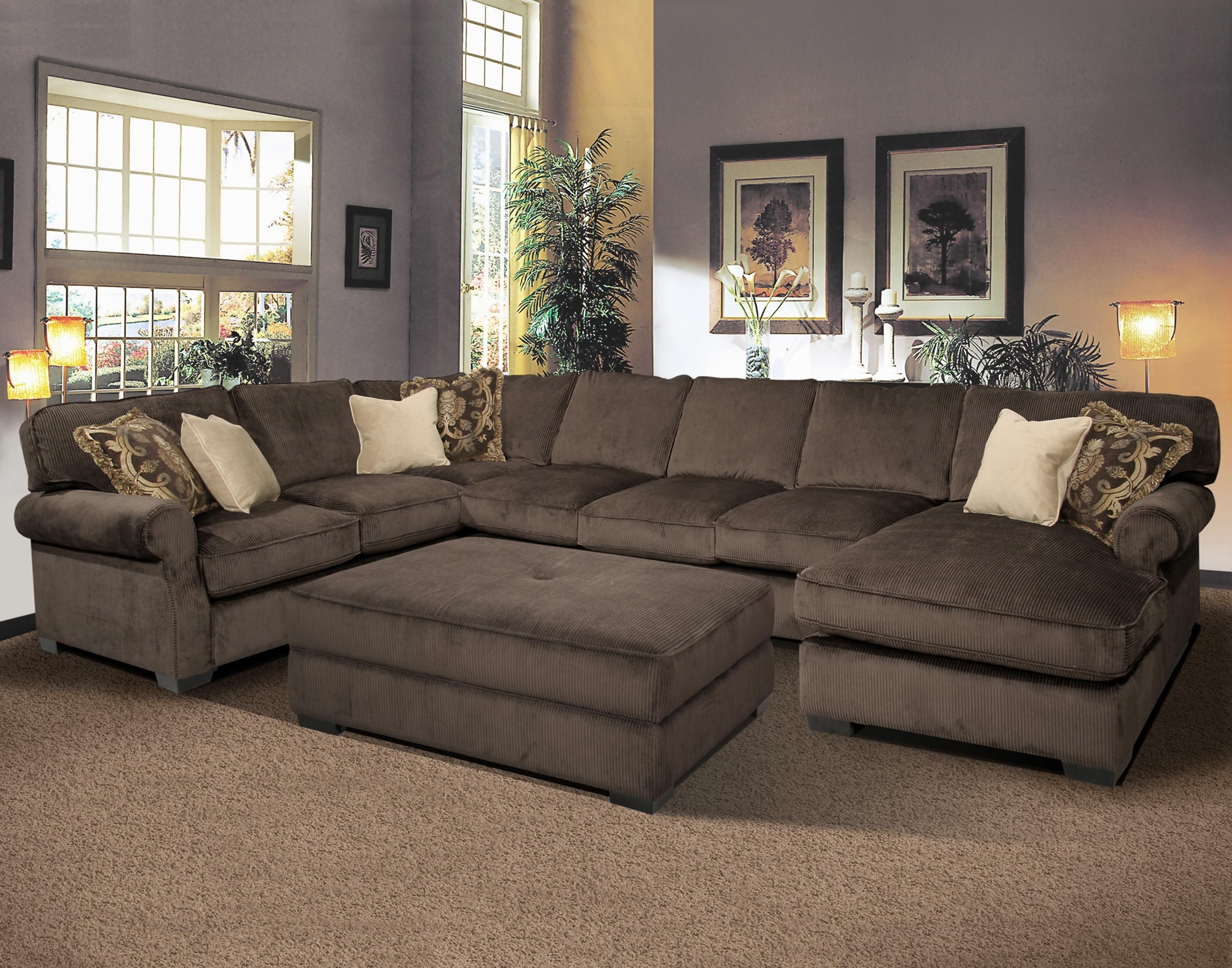 2018 Sectional Couches With Large Ottoman Intended For Grand Island Oversized Cocktail Ottoman For Sectional Sofa (View 1 of 20)