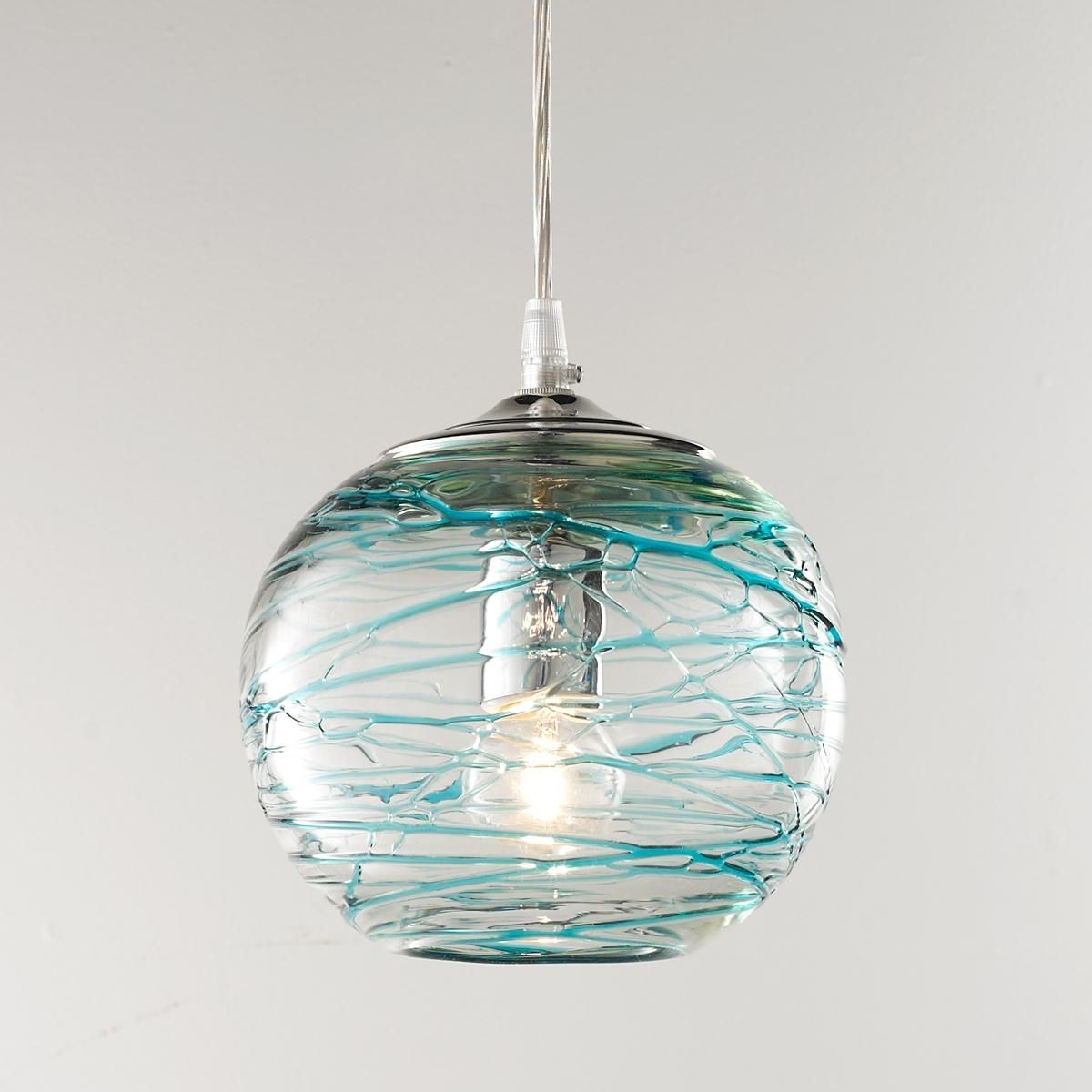2018 Swirling Glass Globe Pendant Light (View 1 of 20)