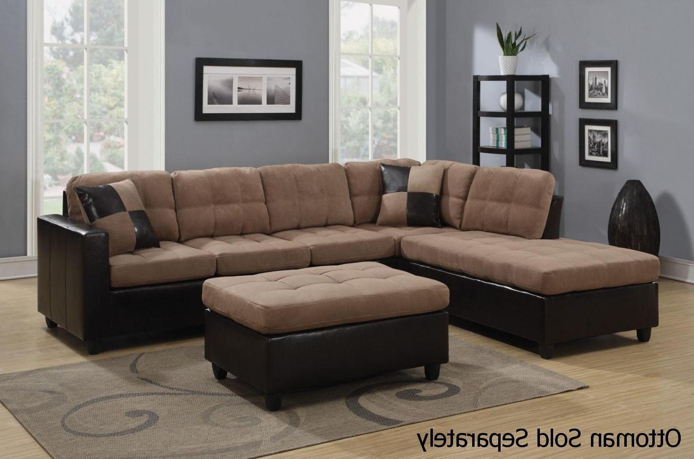 2019 Beige Sectional Sofas Inside Mallory Beige Leather Sectional Sofa – Steal A Sofa Furniture (Photo 1 of 20)