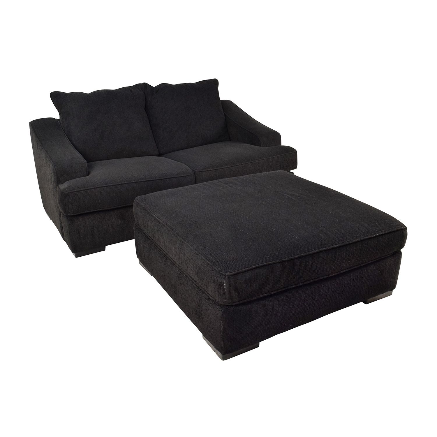 [%67% Off – Black Cloth Loveseat And Matching Oversized Ottoman / Sofas In Well Known Loveseats With Ottoman|loveseats With Ottoman Intended For 2018 67% Off – Black Cloth Loveseat And Matching Oversized Ottoman / Sofas|current Loveseats With Ottoman Pertaining To 67% Off – Black Cloth Loveseat And Matching Oversized Ottoman / Sofas|most Recently Released 67% Off – Black Cloth Loveseat And Matching Oversized Ottoman / Sofas Throughout Loveseats With Ottoman%] (View 3 of 20)