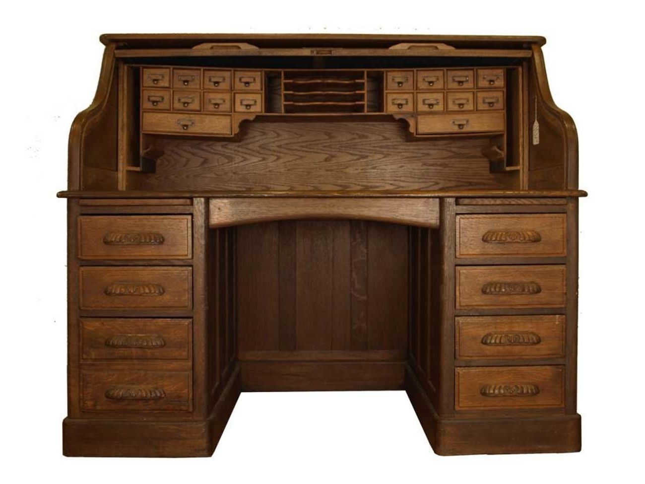 Antique Office Desks Vintage Oak Roll Top Desk Style (View 3 of 20)
