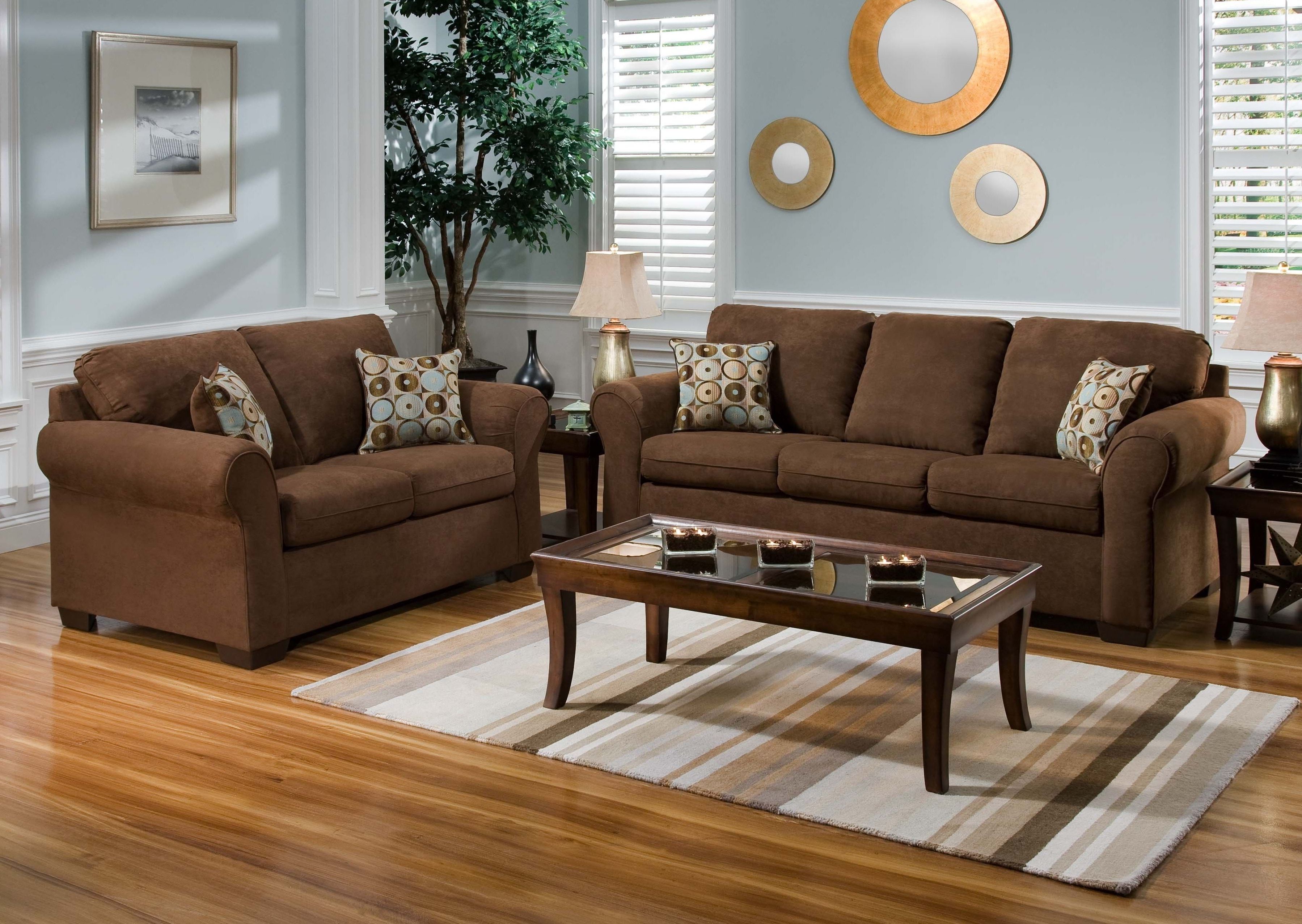 Brown Sofa Chairs With Newest Wood Flooring Color To Complement Brown Leather And Oak Furniture (Photo 1 of 20)