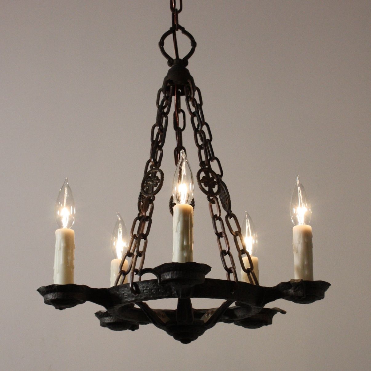 Chandelier: Astonishing Cast Iron Chandelier Large Wrought Iron With Trendy Vintage Wrought Iron Chandelier (View 8 of 20)