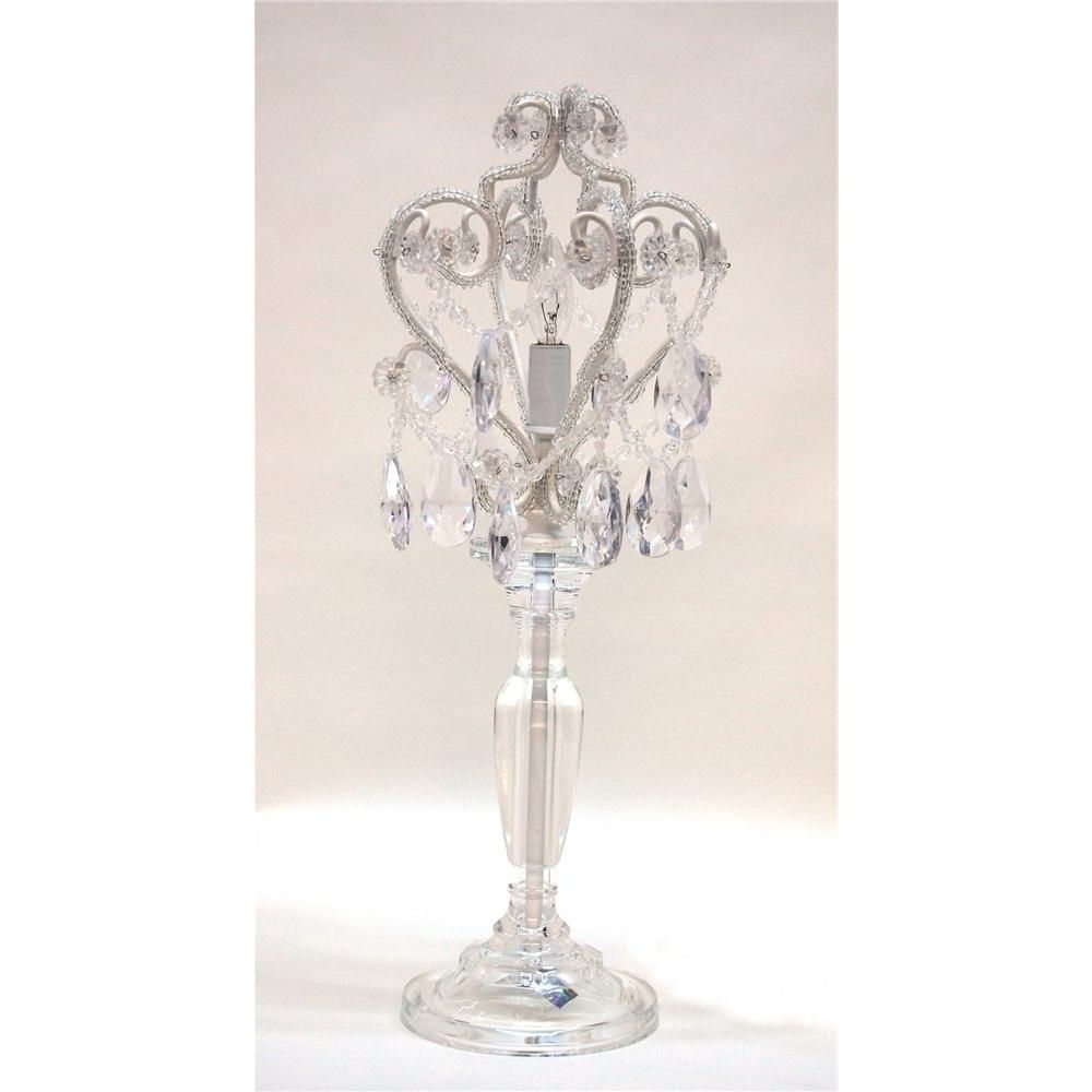 Chandeliers Design : Awesome Crystal Shade Floor Lamp With Lights For Best And Newest Small Chandelier Table Lamps (View 2 of 20)