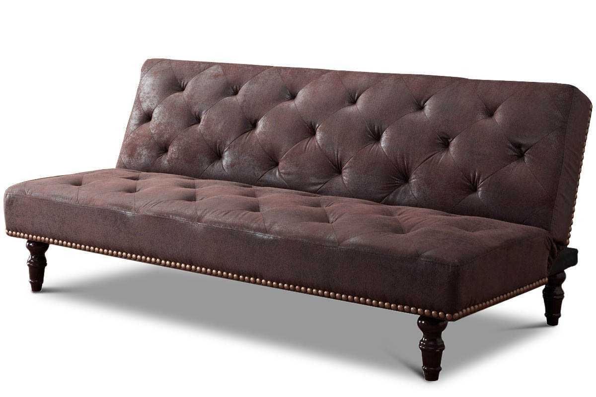 Charles Victorian Vintage Antique Sofa Bed Brown Faux Suede Throughout 2018 Faux Suede Sofas (View 3 of 20)
