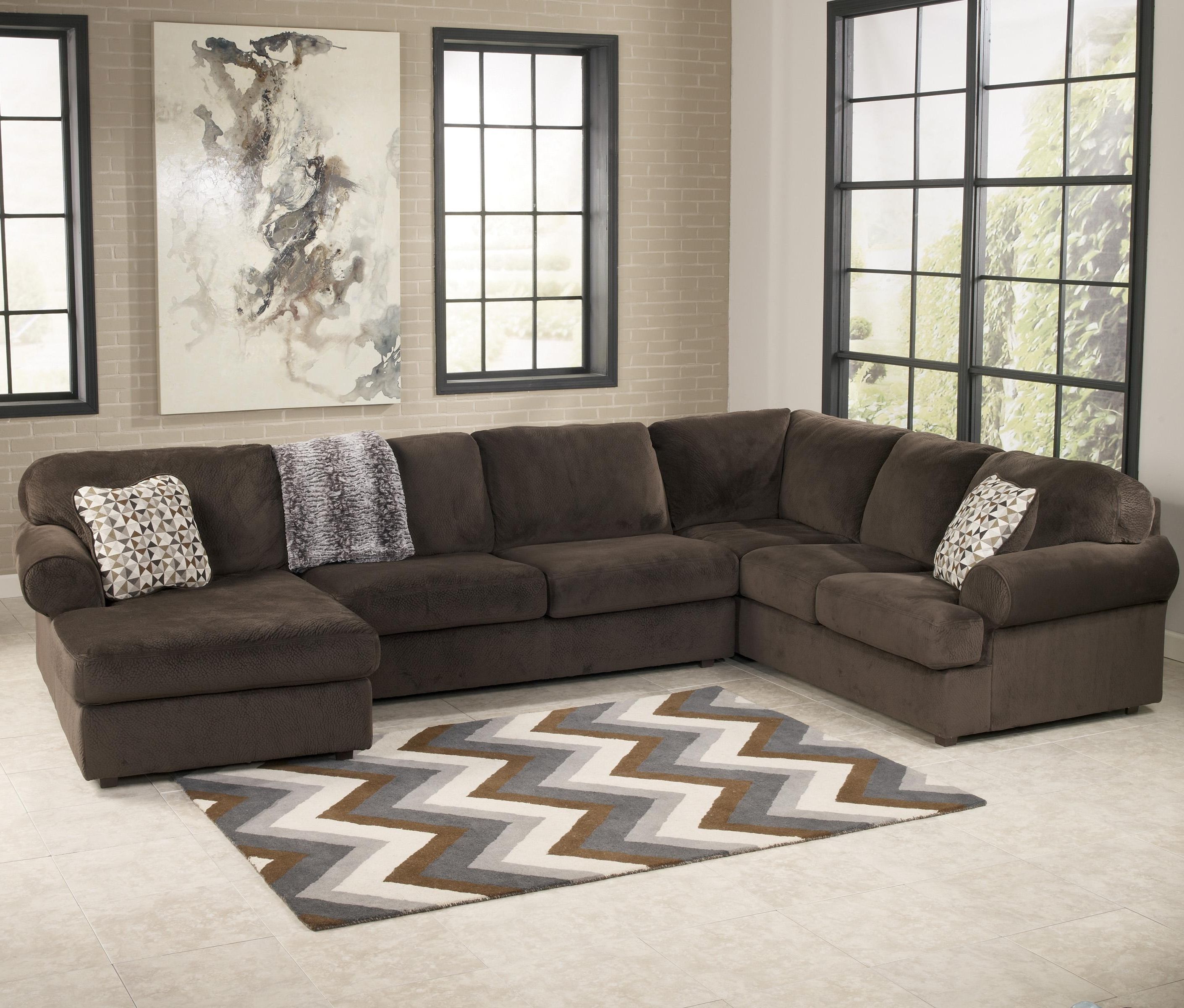 Chocolate Sectional Sofas Within Widely Used Signature Designashley Jessa Place – Chocolate Casual (View 1 of 20)