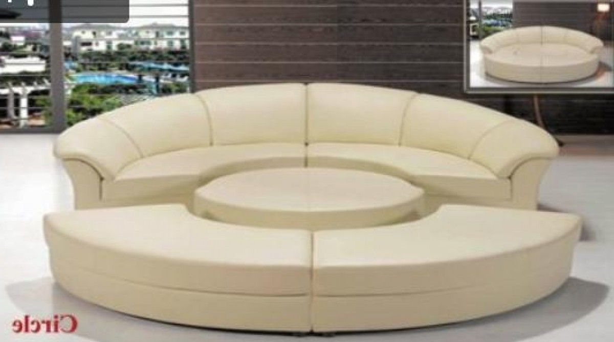Circular Sectional Sofas Intended For Latest Divani Casa Circle – Modern Bonded Leather Circular Sectional  (View 11 of 20)