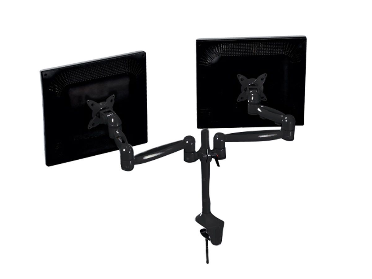 Computer Desks With Monitor Mount Throughout Best And Newest Tilt/swivel Dual Monitor Desk Mount Bracket (max 17.5 Lbs (View 6 of 20)