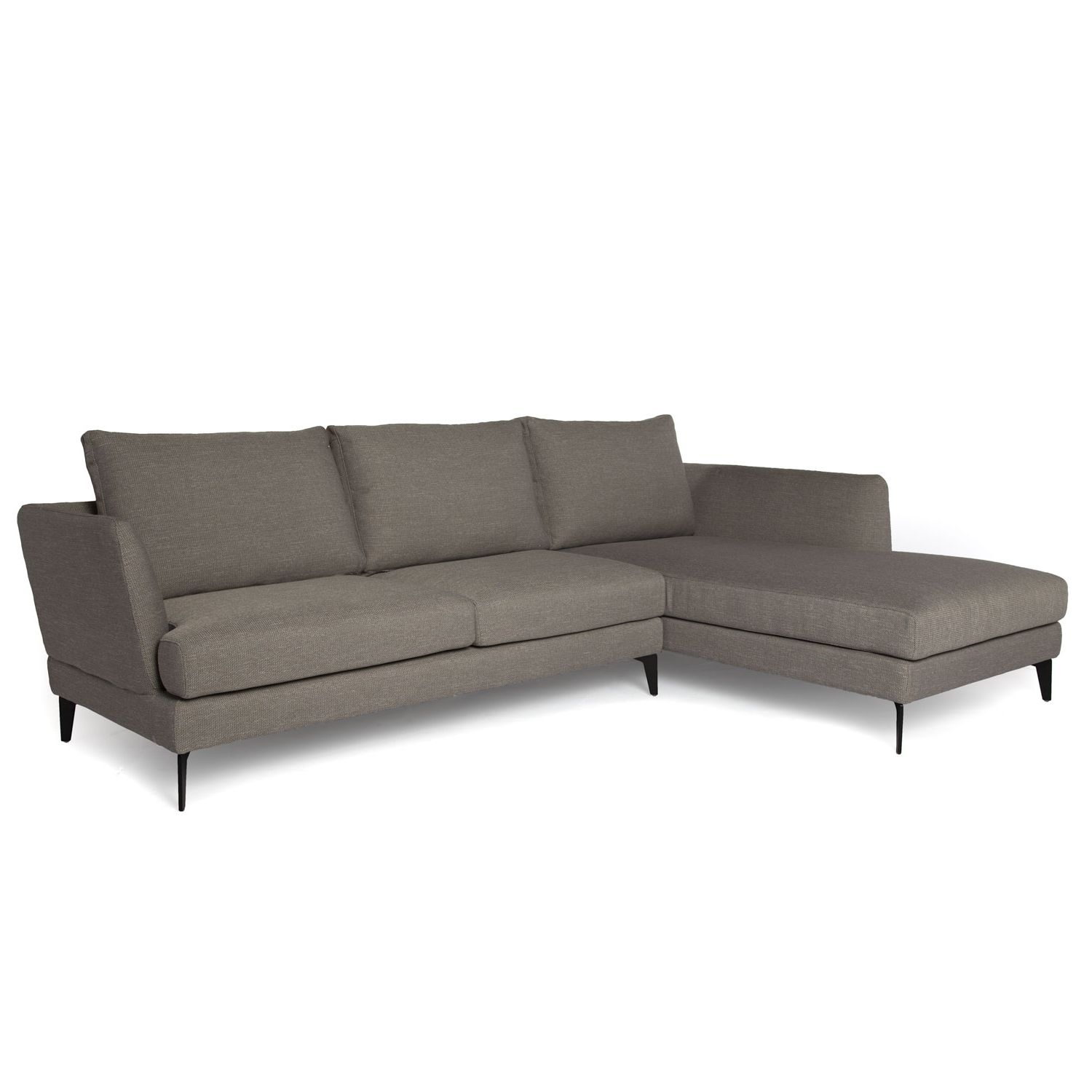 Contemporary Sectional In Light Grey Fabric For 2019 Vancouver Bc Canada Sectional Sofas (View 16 of 20)
