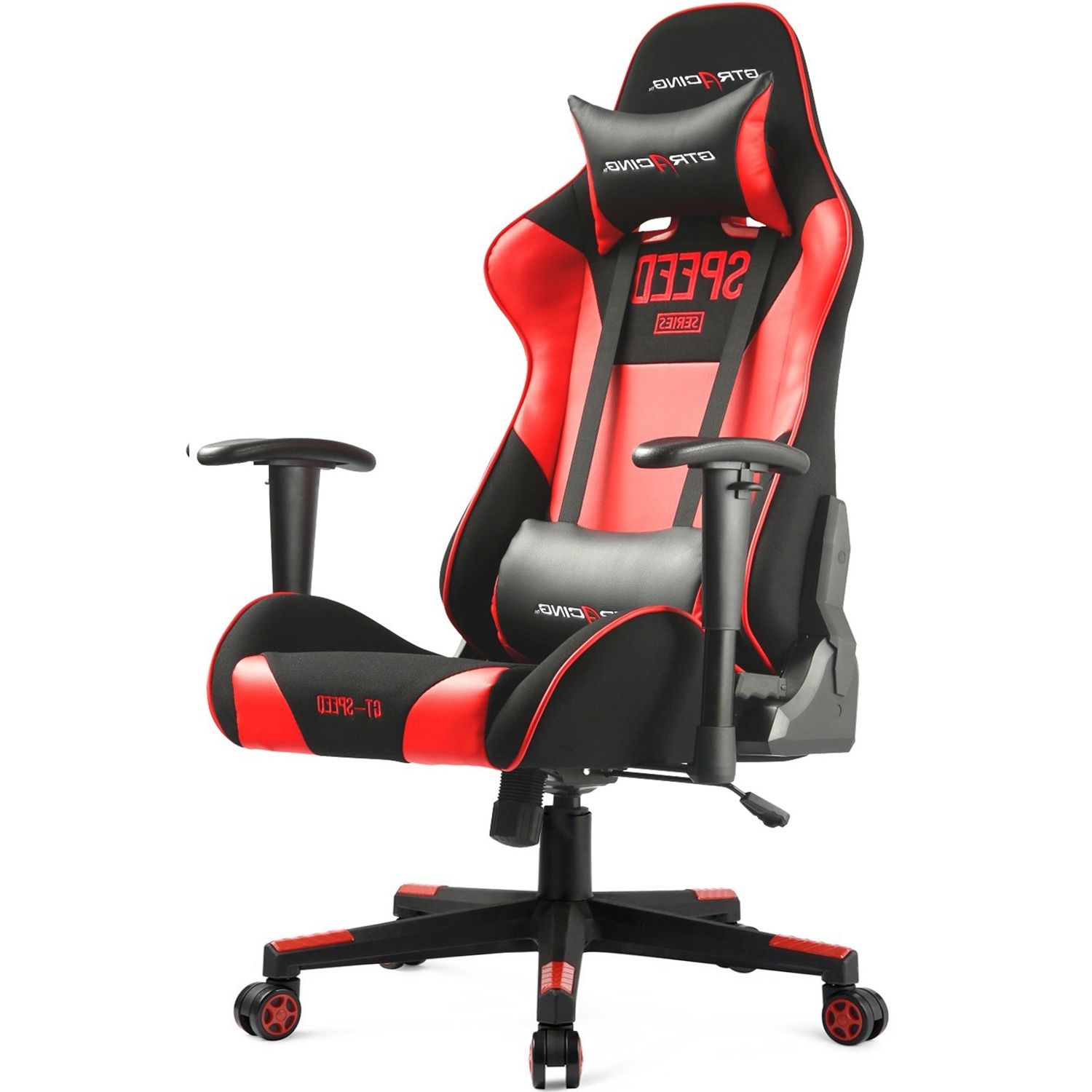Executive Office Racing Chairs With Regard To Well Known Gtracing Fabric And Pu Racing Chair With Pillows Gt000r (View 12 of 20)