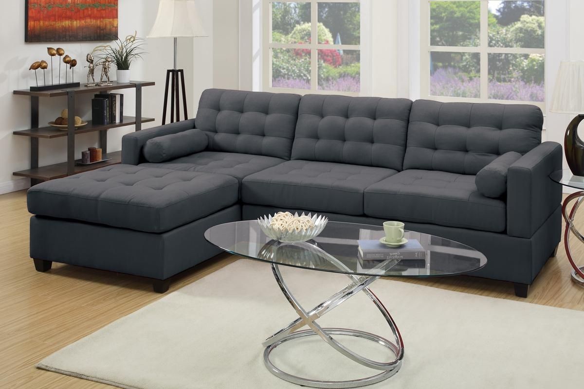 Fabric Sectional Sofas For Current Grey Fabric Sectional Sofa – Steal A Sofa Furniture Outlet Los (View 1 of 20)