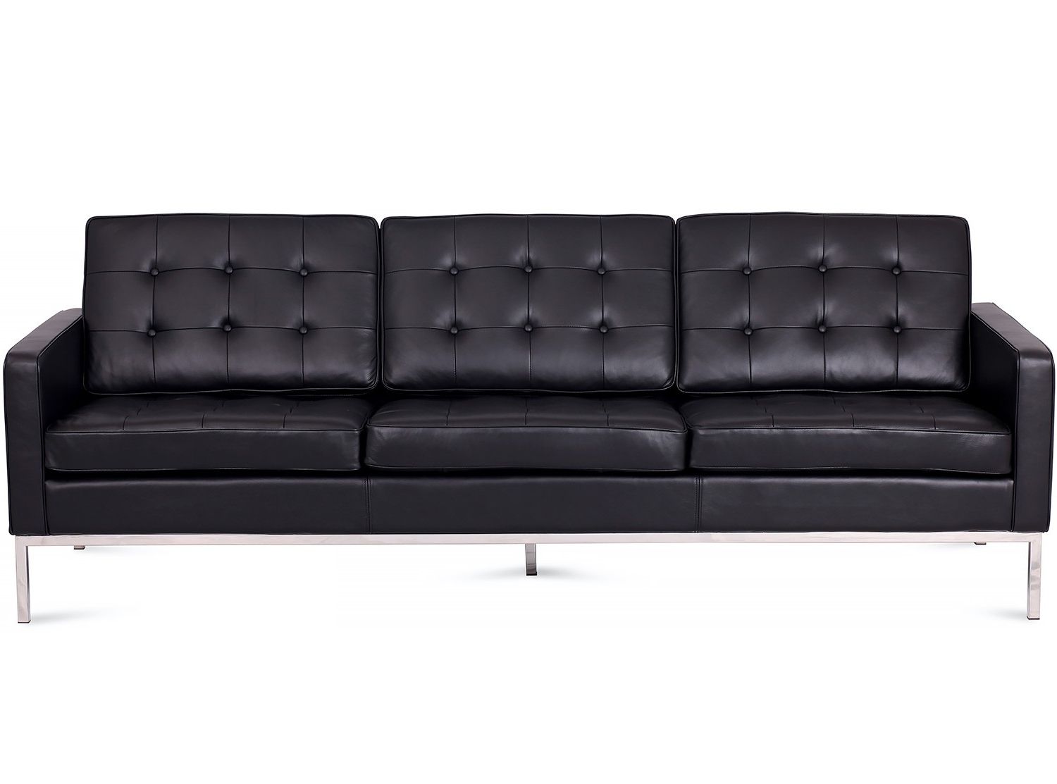 Florence Knoll Leather Sofas Regarding Latest Florence Knoll Sofa 3 Seater Leather (platinum Replica) (View 1 of 20)