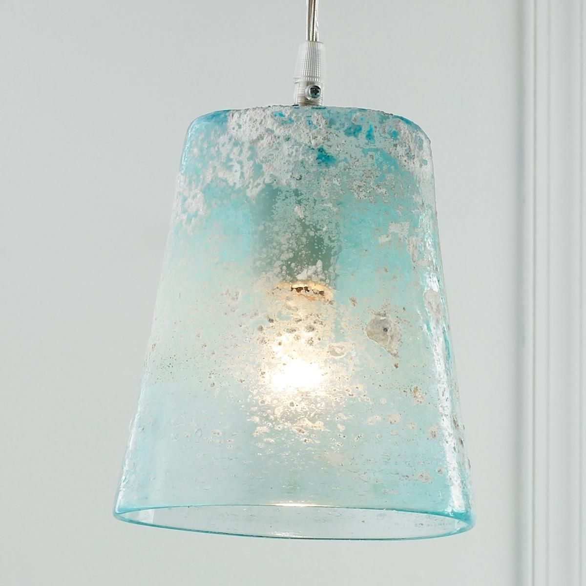 Frosted Glass, Glass Pendants And Within Turquoise Color Chandeliers (View 16 of 20)