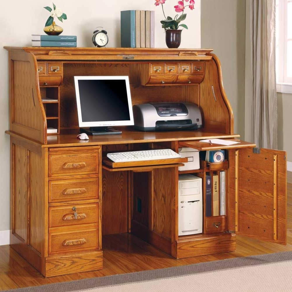 Funiture: Corner Office Desk Ideas Using Corner Light Beige Cherry With Most Recent Enclosed Computer Desks (View 3 of 20)
