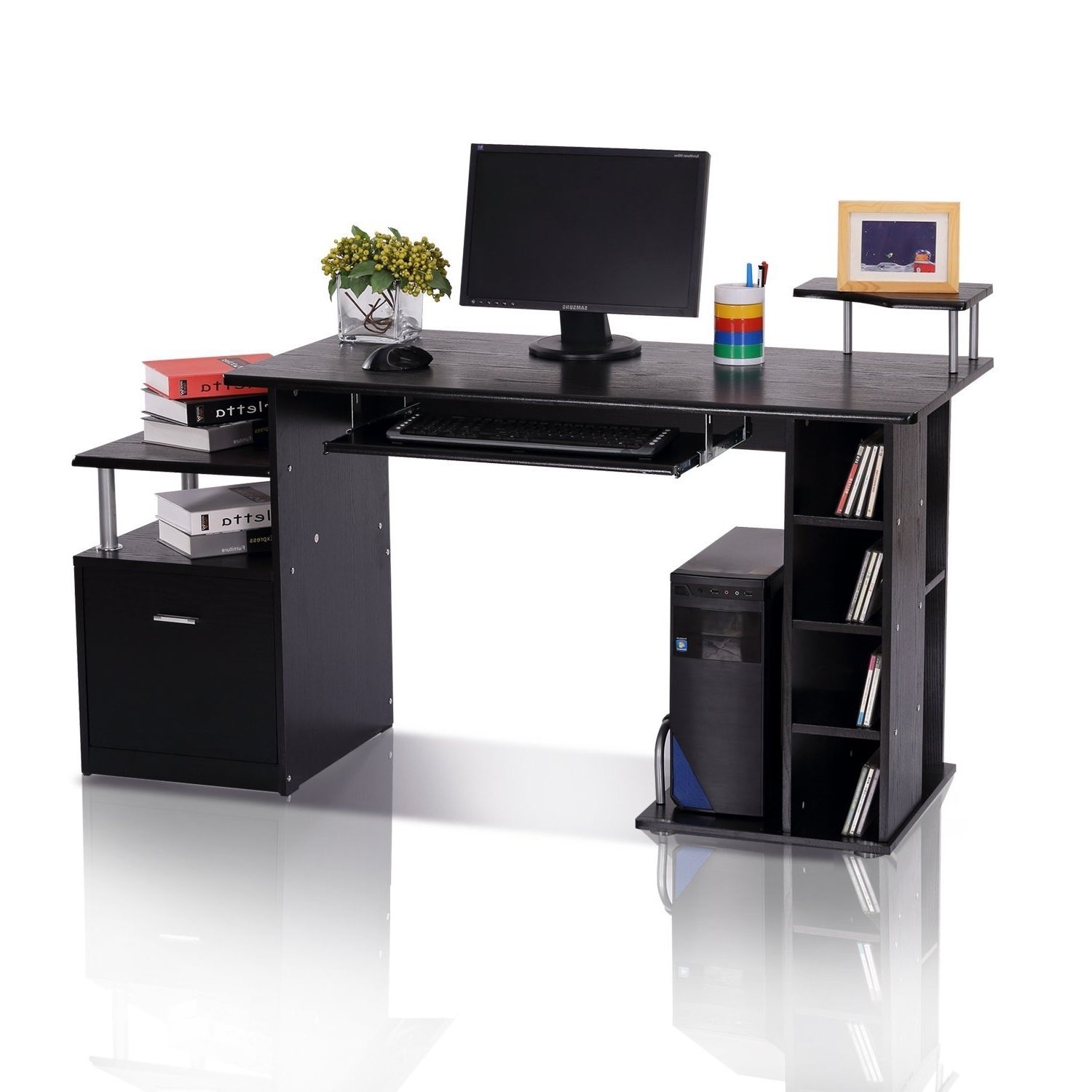 Furniture : Black Computer Desks Home Desk‚ White Desk‚ Black With Recent Computer Desks (View 12 of 20)