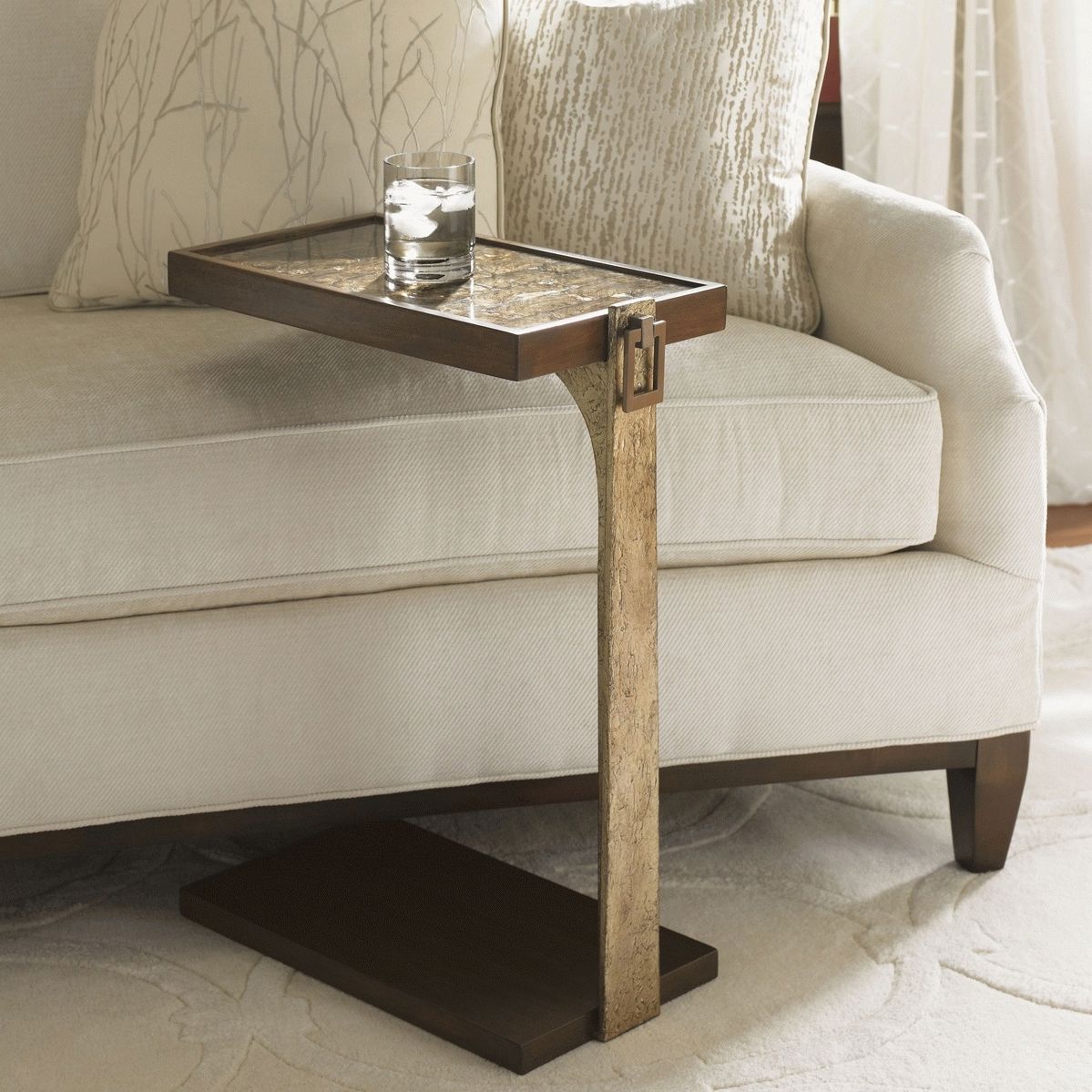 Furniture : Tall Slim End Table Super Small With Drink Holder With Regard To Latest Sofas With Drink Tables (View 5 of 20)