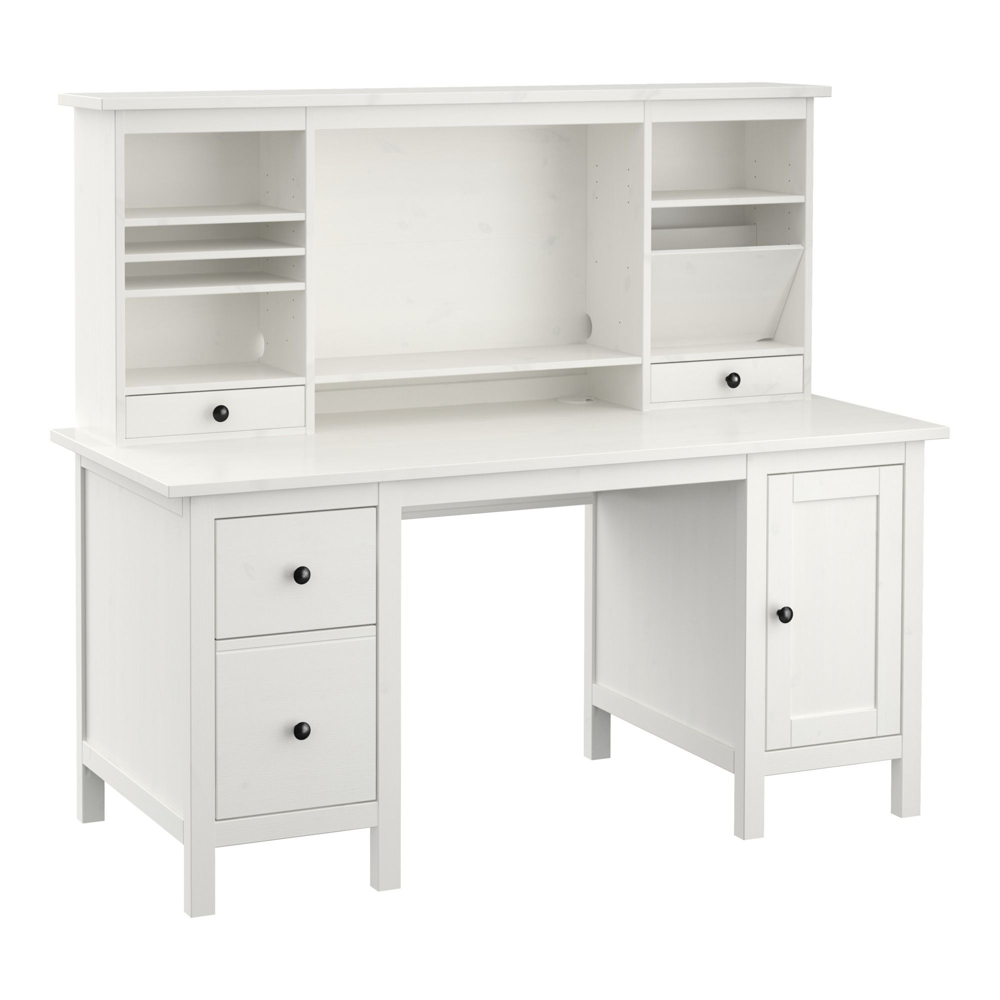 Hemnes Desk With Add On Unit – White Stain – Ikea With Regard To Newest White Computer Desks (View 1 of 20)