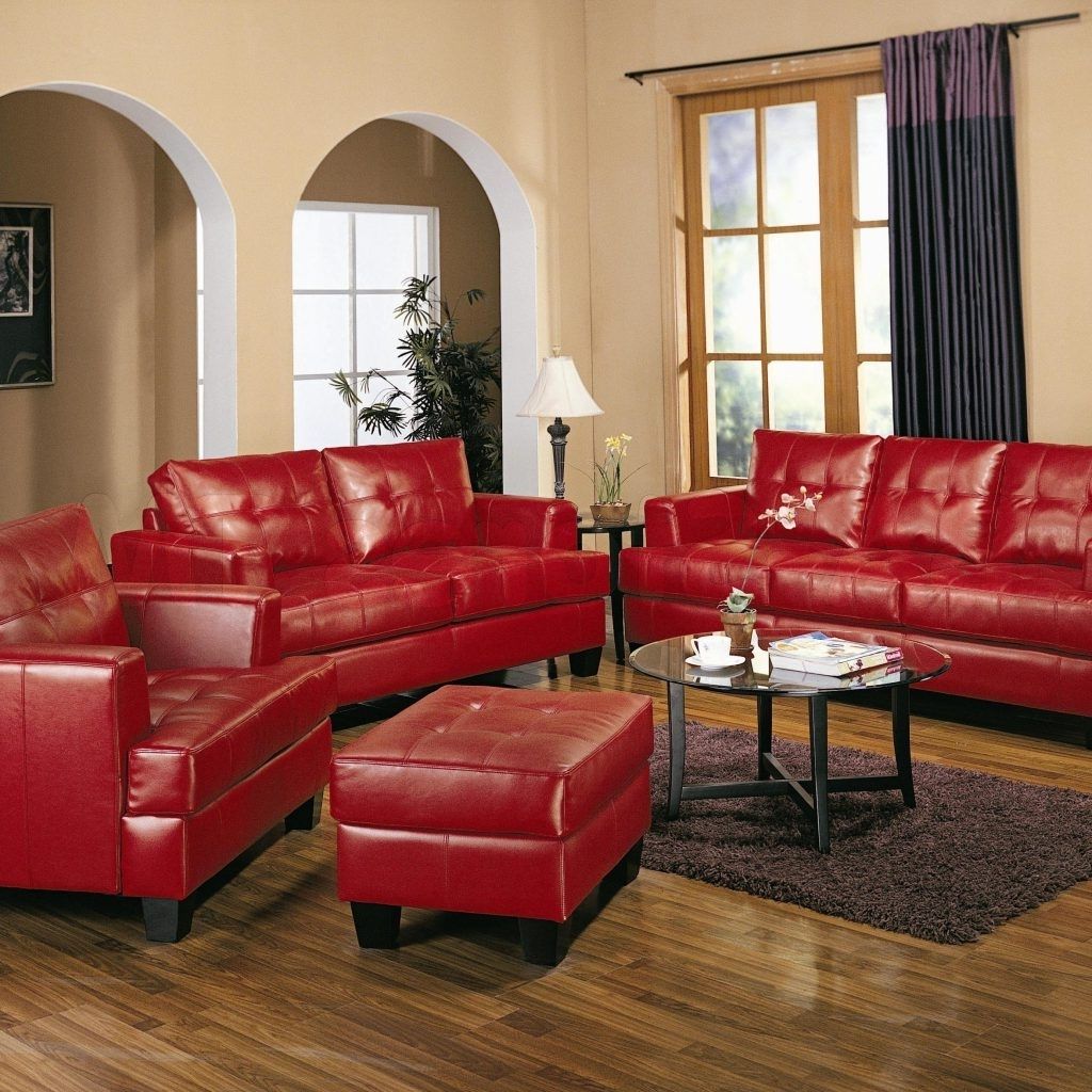 Featured Photo of Top 20 of Red Leather Couches for Living Room