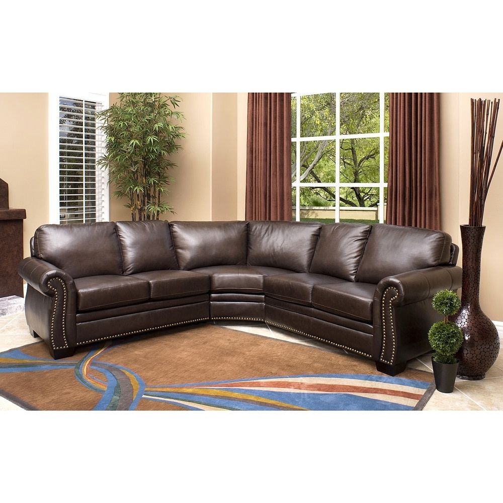 Latest Abbyson Oxford Brown Top Grain Leather Sectional Sofa – Free Within Abbyson Sectional Sofas (Photo 1 of 20)