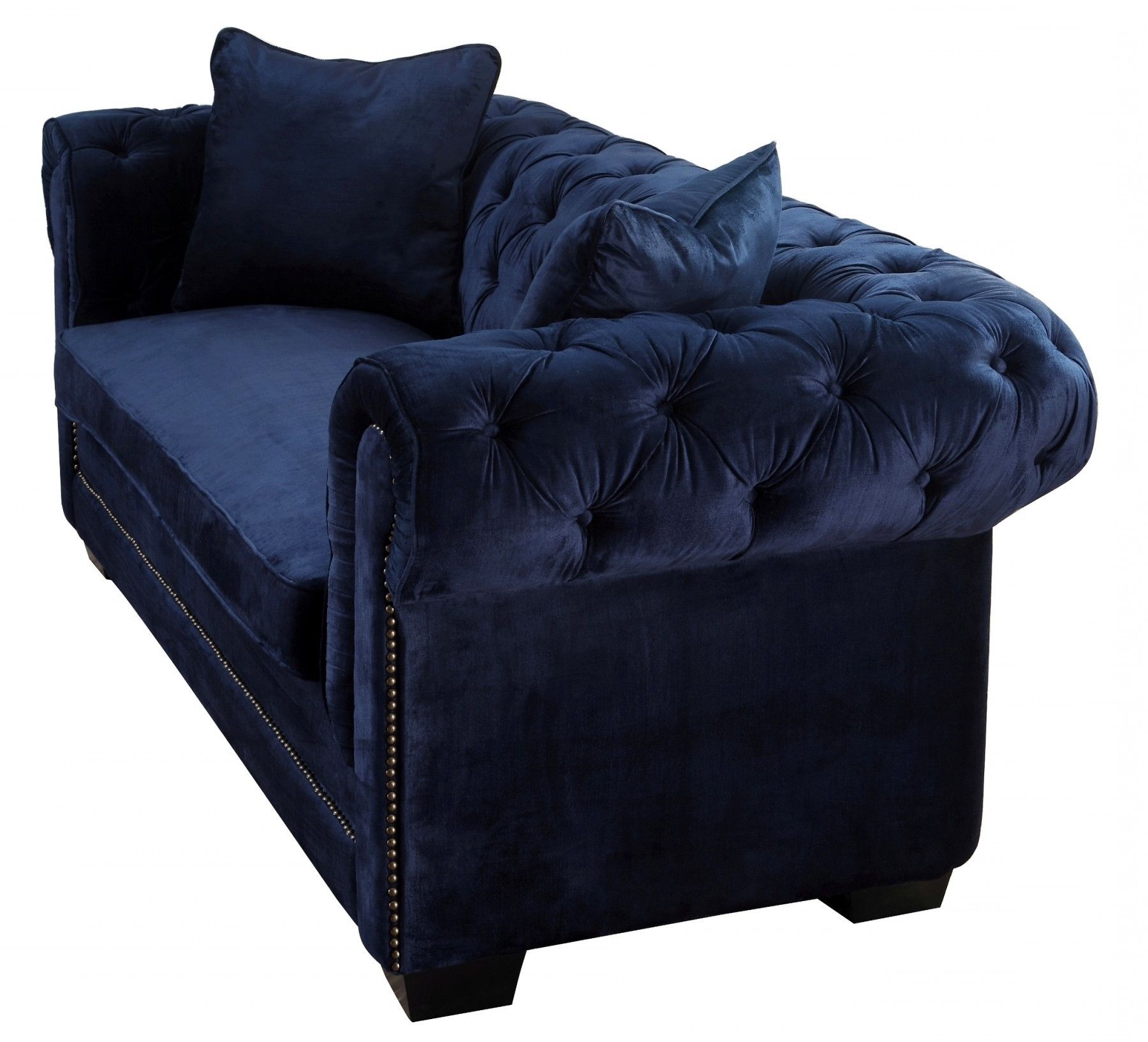Latest Norwalk Navy Velvet Sofatov Furniture Buy Online At Best Price With Regard To Norwalk Sofas (View 13 of 20)