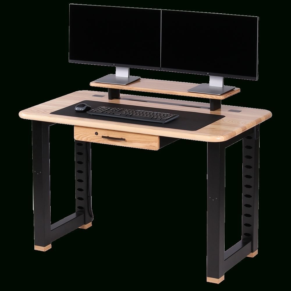 Loft Computer Desk, Ash – Caretta Workspace With Regard To Latest Computer Desks For Dual Monitors (View 16 of 20)