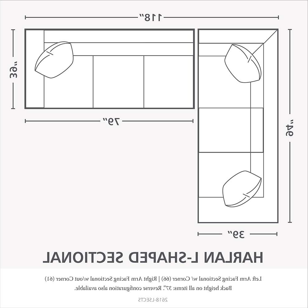 Measurements Sectional Sofas Regarding Popular Harlan Large L Shaped Sectional (View 12 of 20)