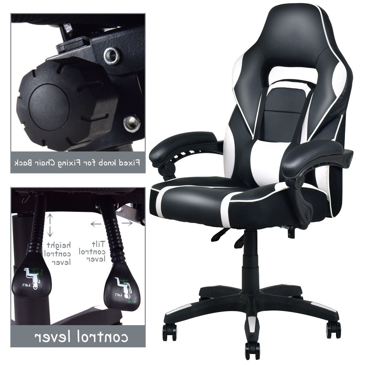 Modern Executive Office Chairs Intended For Recent Giantex Modern Executive Racing Style Gaming Chair High Back (View 20 of 20)