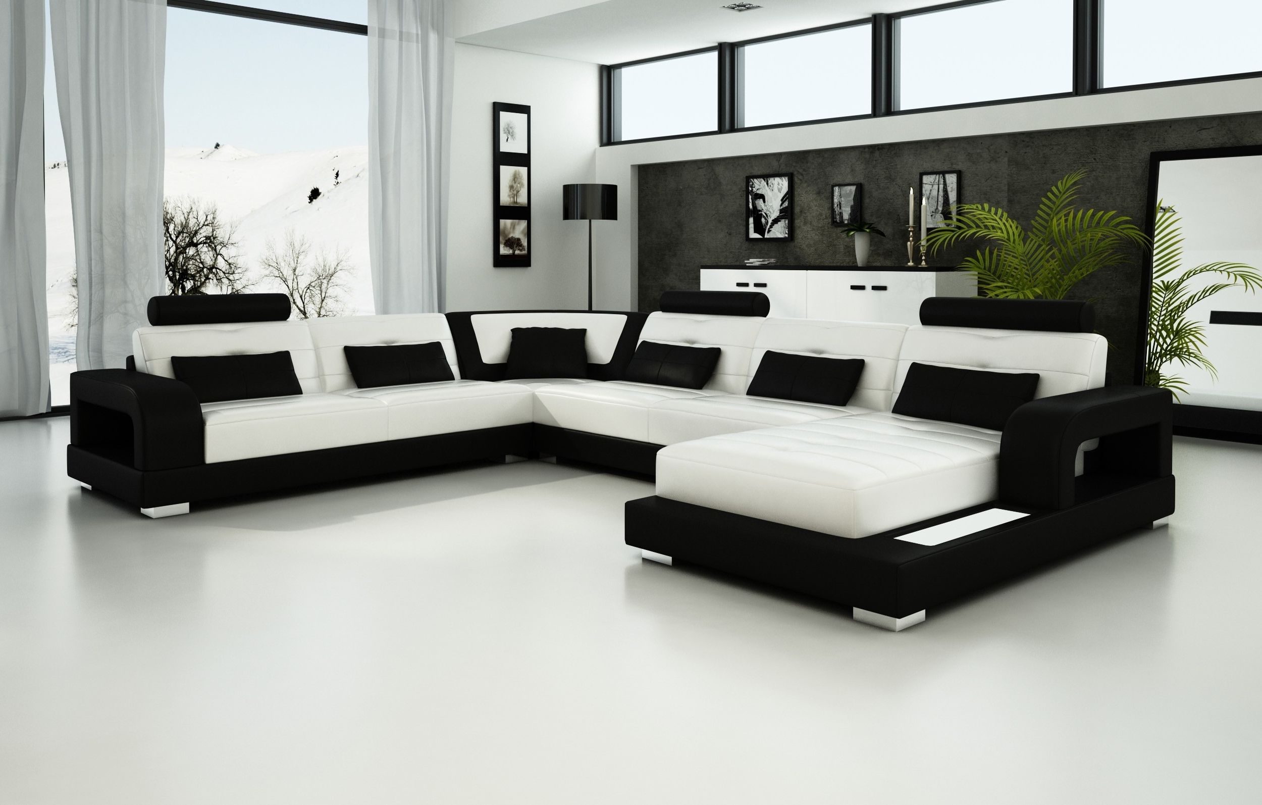 Featured Photo of Top 20 of Black and White Sofas