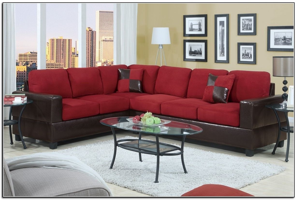 Most Popular Tufted Leather Sofa Tags : Red Sectional Sofa Ashley Furniture Throughout Sectional Sofas At Walmart (View 1 of 20)