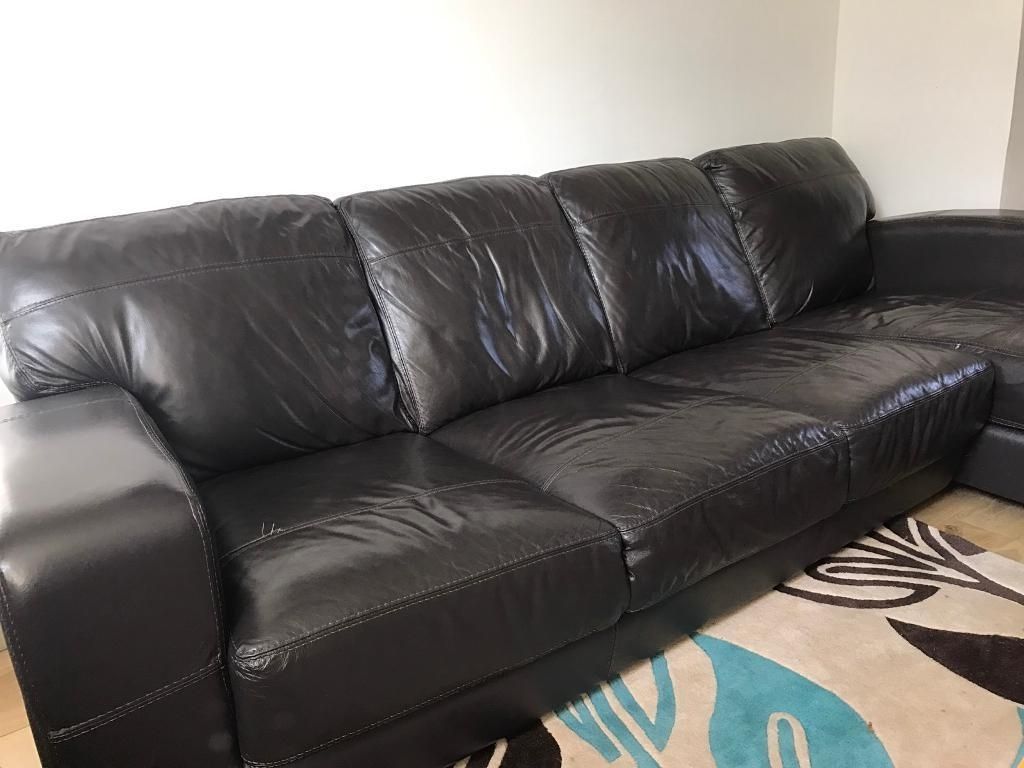 Most Recent 4 Seat Leather Sofas Intended For Dfs Caesar 4 Seater Corner Dark Brown Leather Sofa (View 5 of 20)