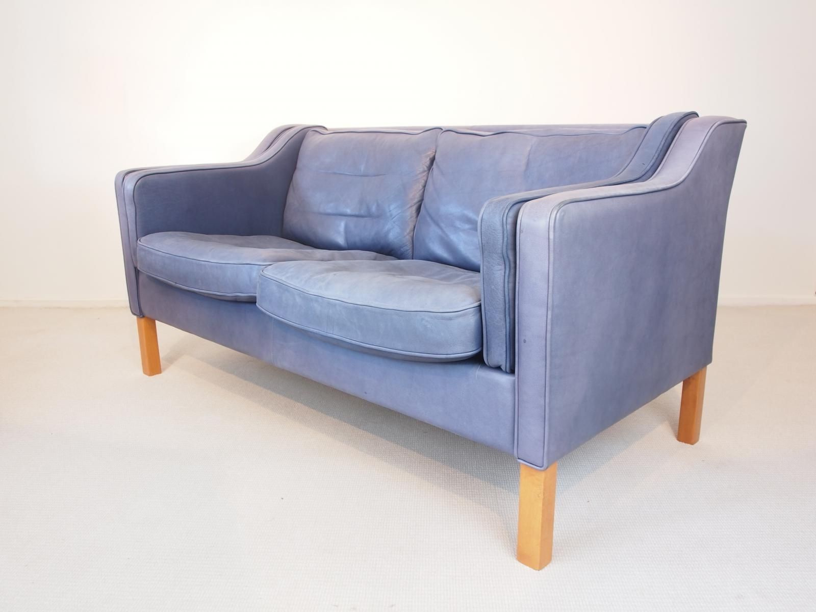 Most Recent Aniline Leather Sofas Regarding Vintage Blue Aniline Leather Sofa From Georg Thams For Sale At Pamono (View 19 of 20)