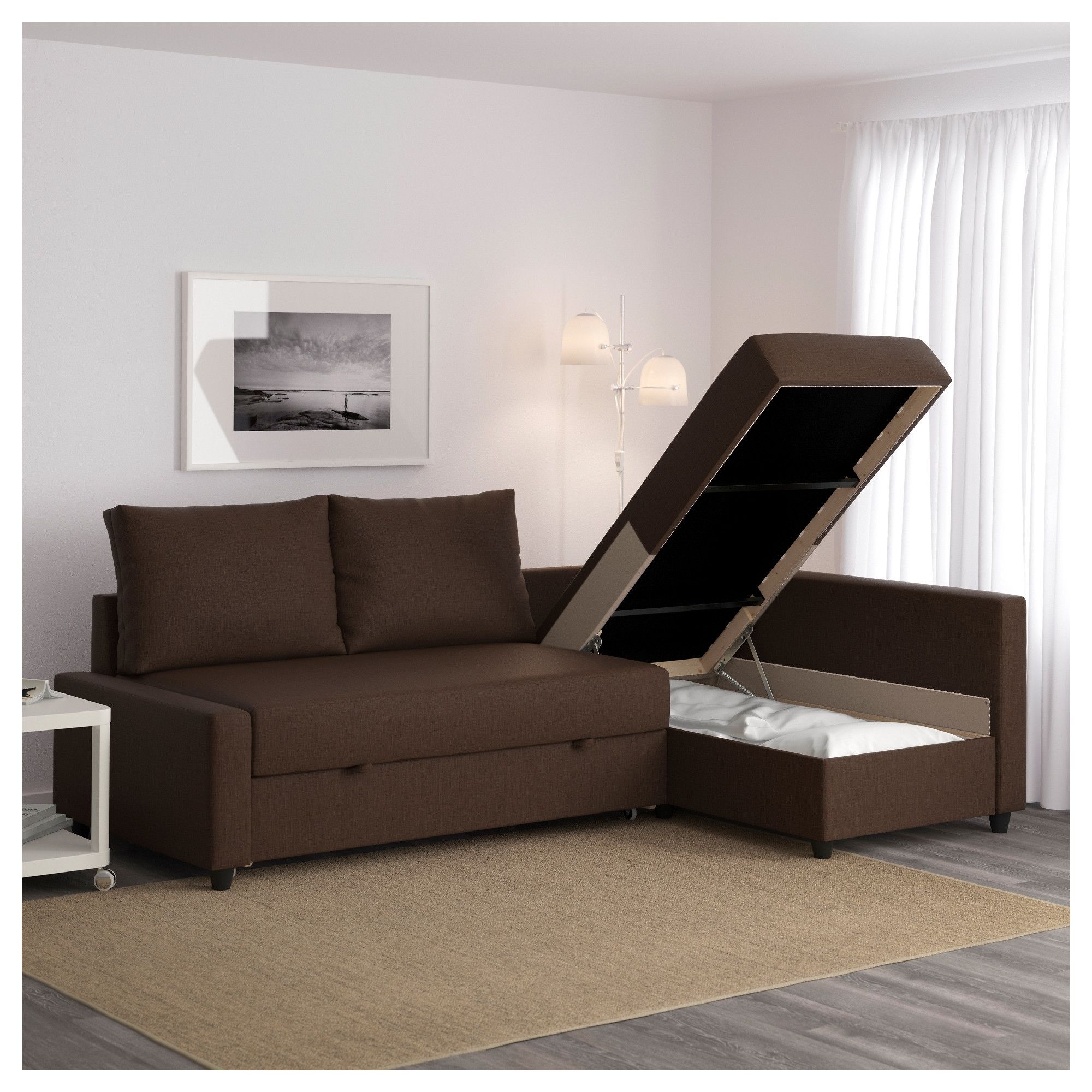 Most Recent Ikea Sectional Sleeper Sofas Pertaining To Friheten Sleeper Sectional,3 Seat W/storage – Skiftebo Dark Orange (View 12 of 20)