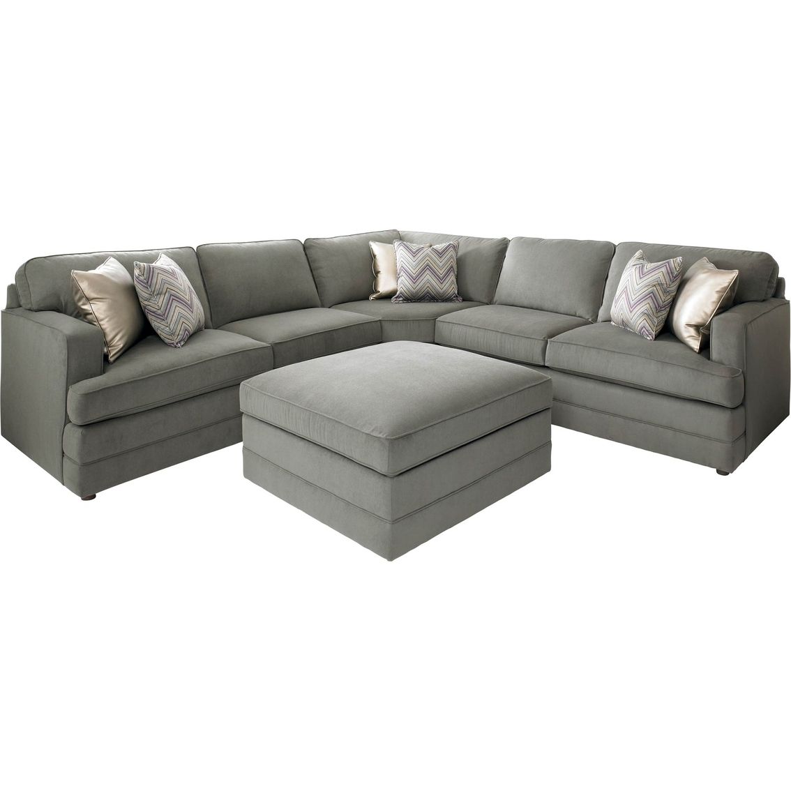 Most Recent Sectional Sofas At Bassett Inside Bassett Dalton L Shaped Sectional Sofa With Ottoman (View 11 of 20)