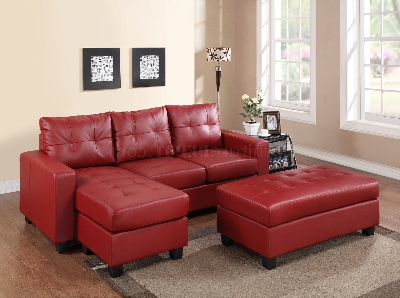 Featured Photo of The 20 Best Collection of Small Red Leather Sectional Sofas