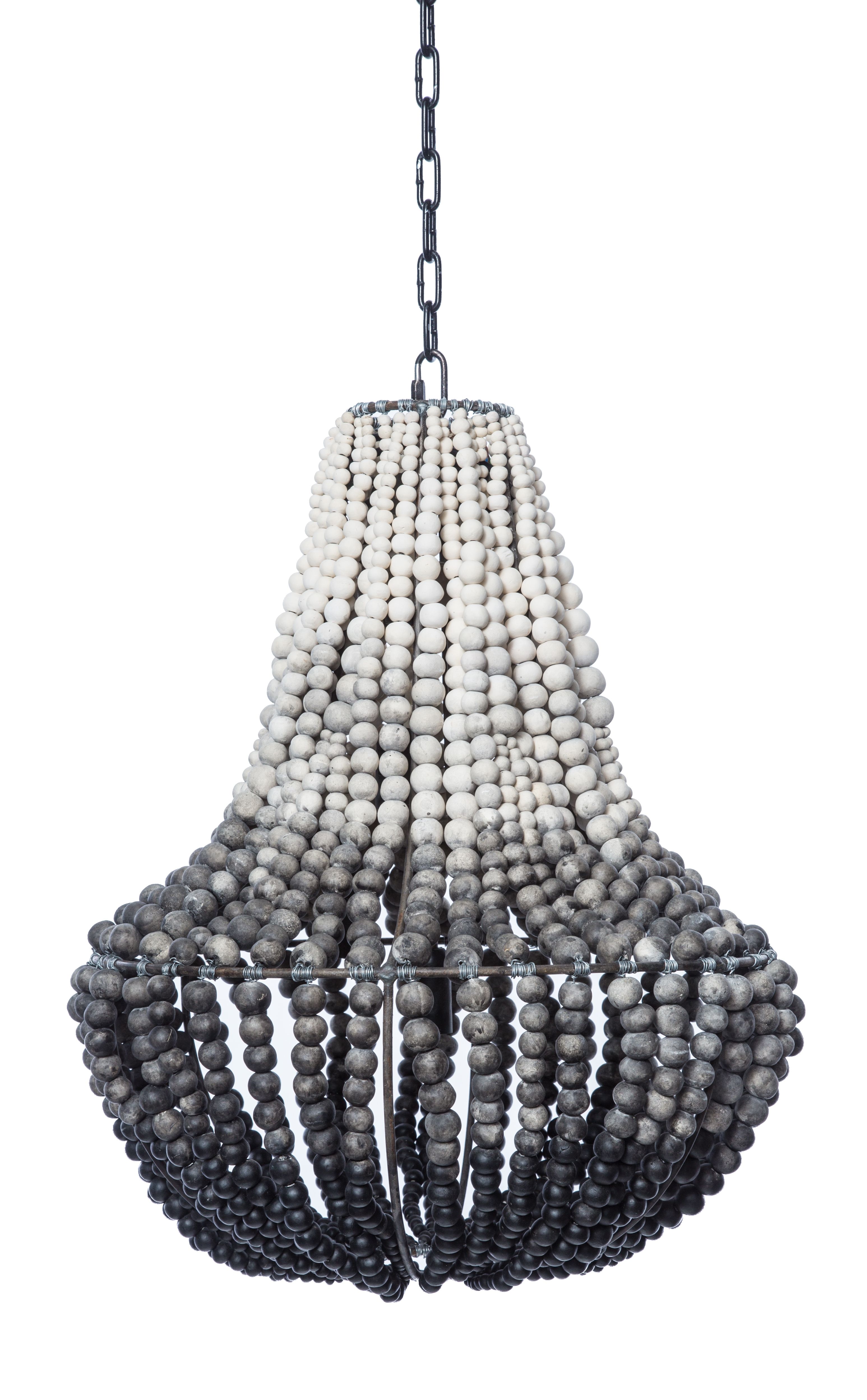 Most Up To Date South African Ombre Grey Clay Beaded Chandelier (2 Available In Turquoise Beaded Chandelier Light Fixtures (View 10 of 20)