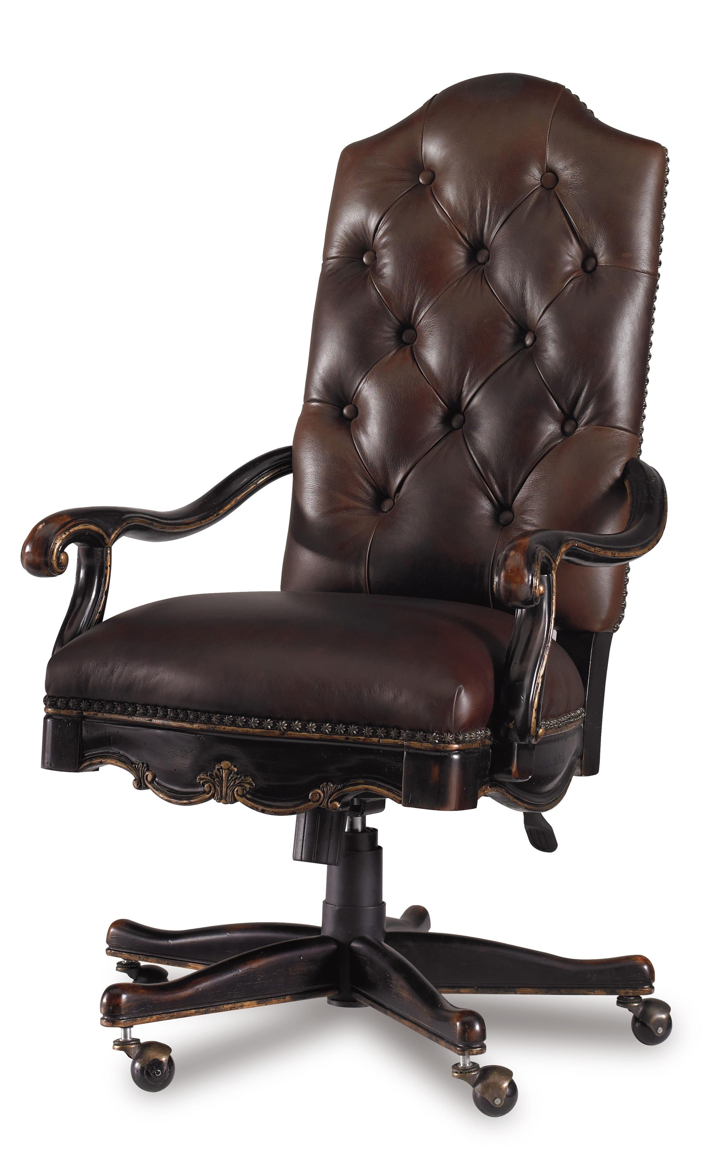 Newest Hooker Furniture Grandover Tufted Leather Executive Office Chair Regarding Red Leather Executive Office Chairs (View 8 of 20)