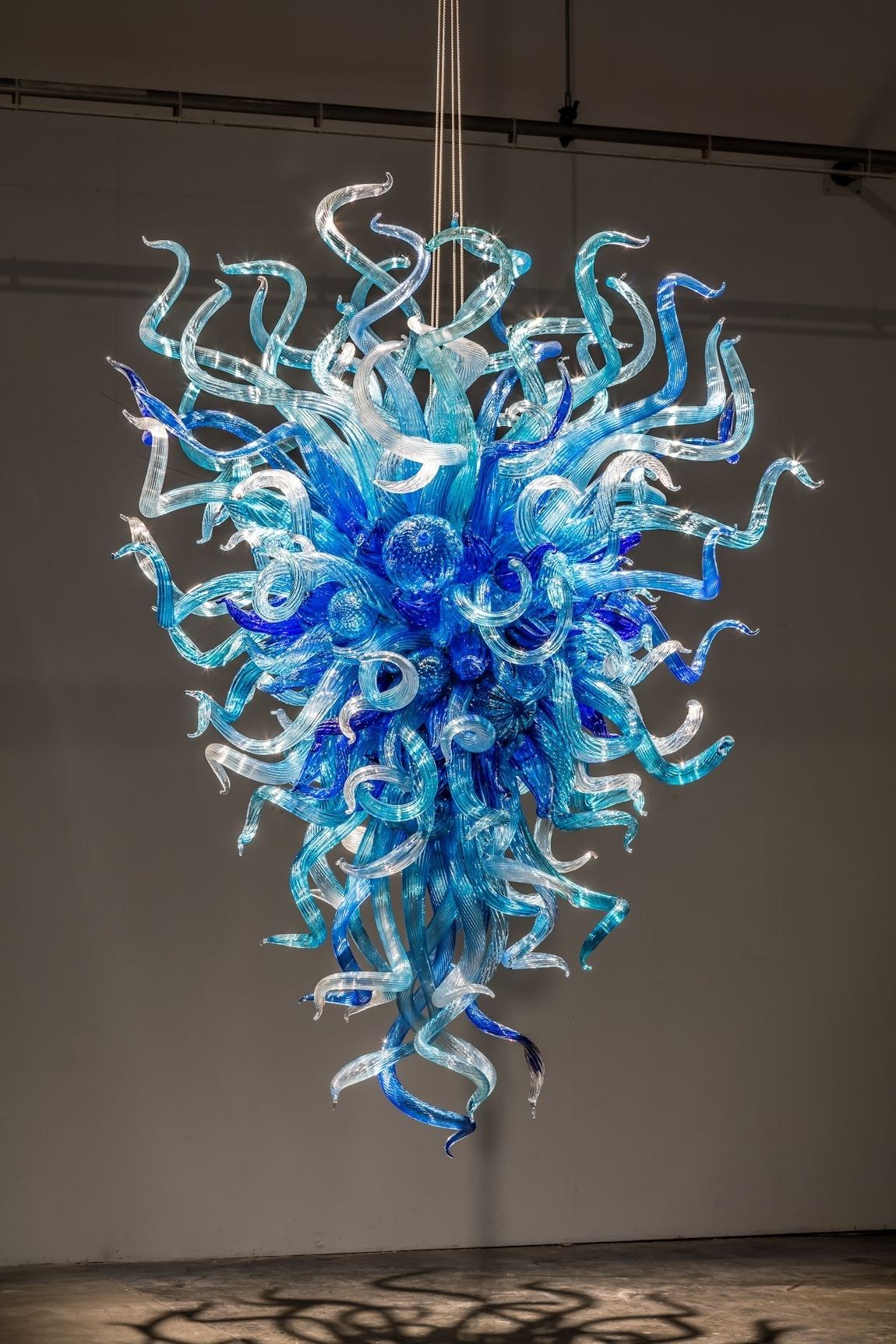 Newest Turquoise Blue Glass Chandeliers Inside Chandeliers Design : Wonderful Chihuly Chandelier Hanging Blue (View 14 of 20)