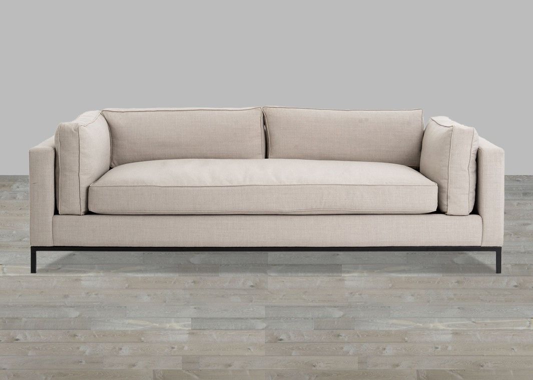 One Cushion Sofas Pertaining To Preferred Linen Sofa With Single Seat Cushion (View 2 of 20)