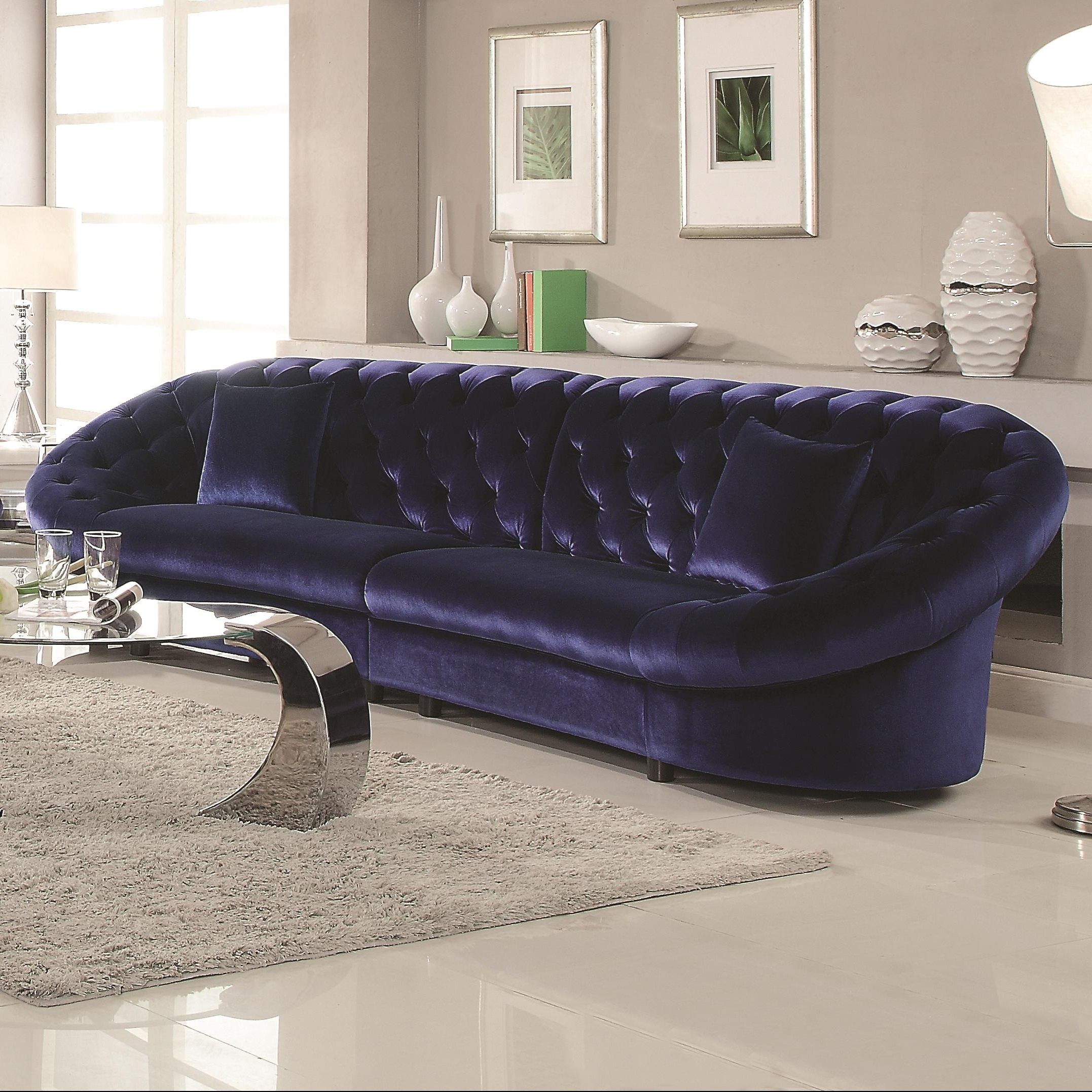 Philadelphia Sectional Sofas With Regard To Well Liked Romanus Mid Century Modern Blue Velvet Sectional Sofa (View 16 of 20)