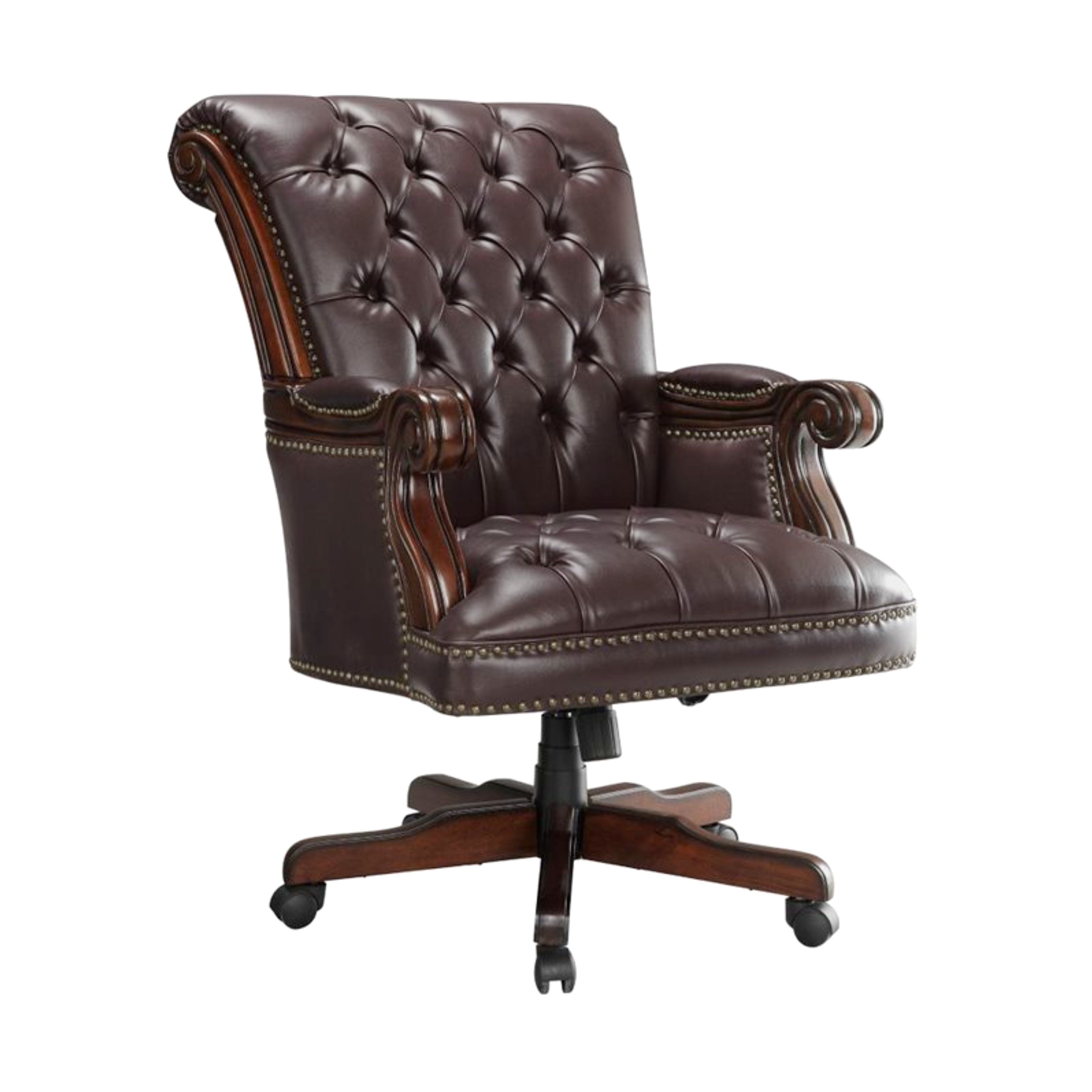 Plush Rolled Back Design Traditional Button Tufted Executive Regarding Most Recent Nailhead Executive Office Chairs (View 1 of 20)