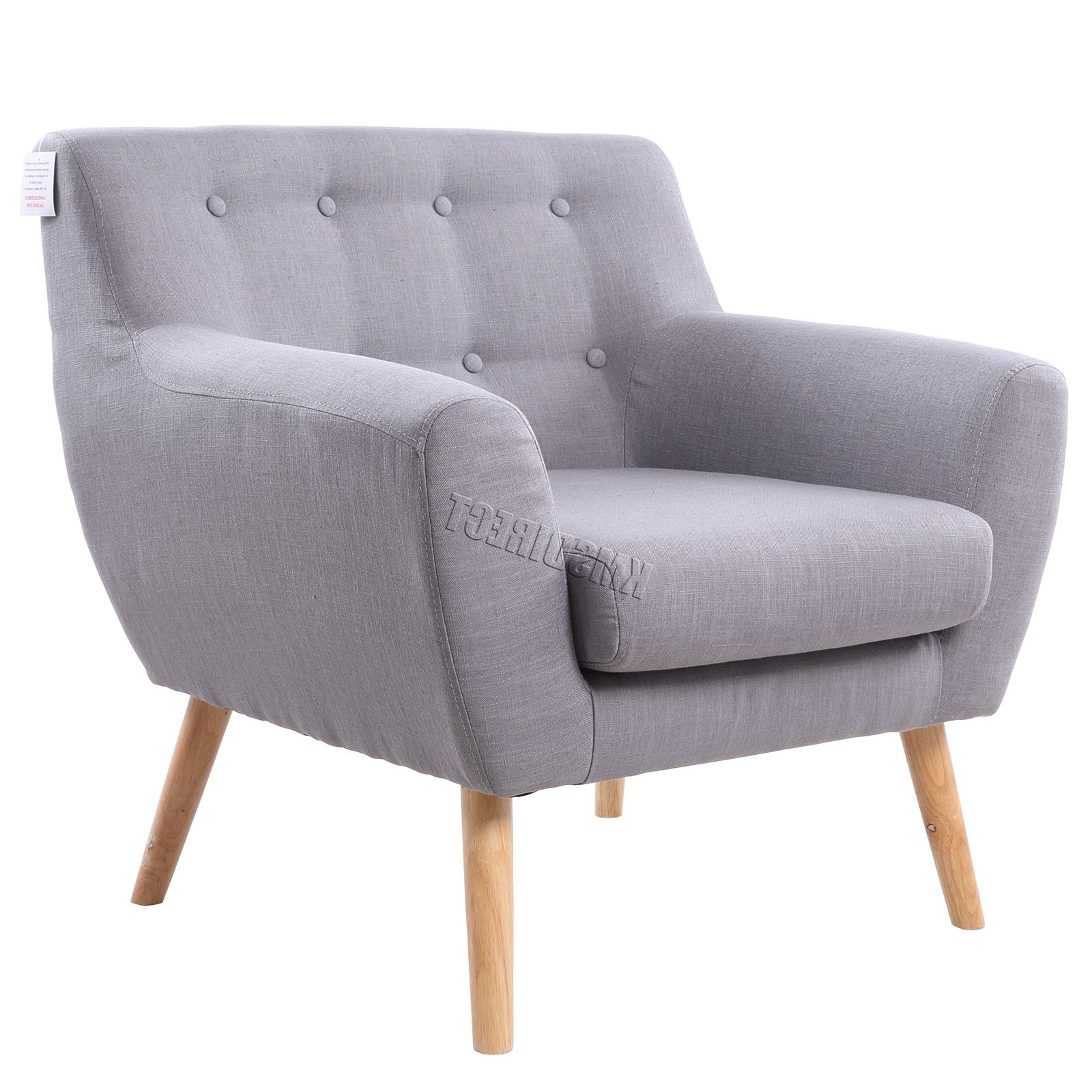 Popular Foxhunter Linen Fabric 1 Single Seat Sofa Tub Armchair Dining Room Within Single Sofas (View 1 of 20)