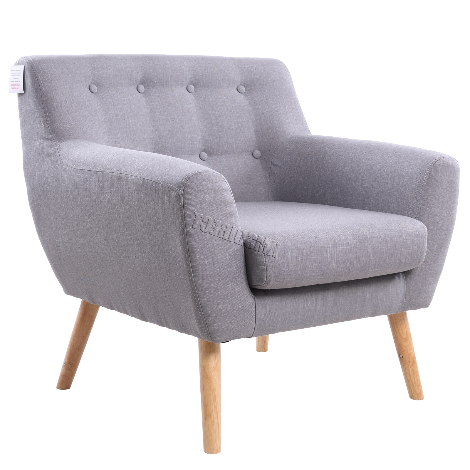 Popular Foxhunter Linen Fabric 1 Single Seat Sofa Tub Armchair Dining Room Within Single Sofas (Photo 1 of 20)