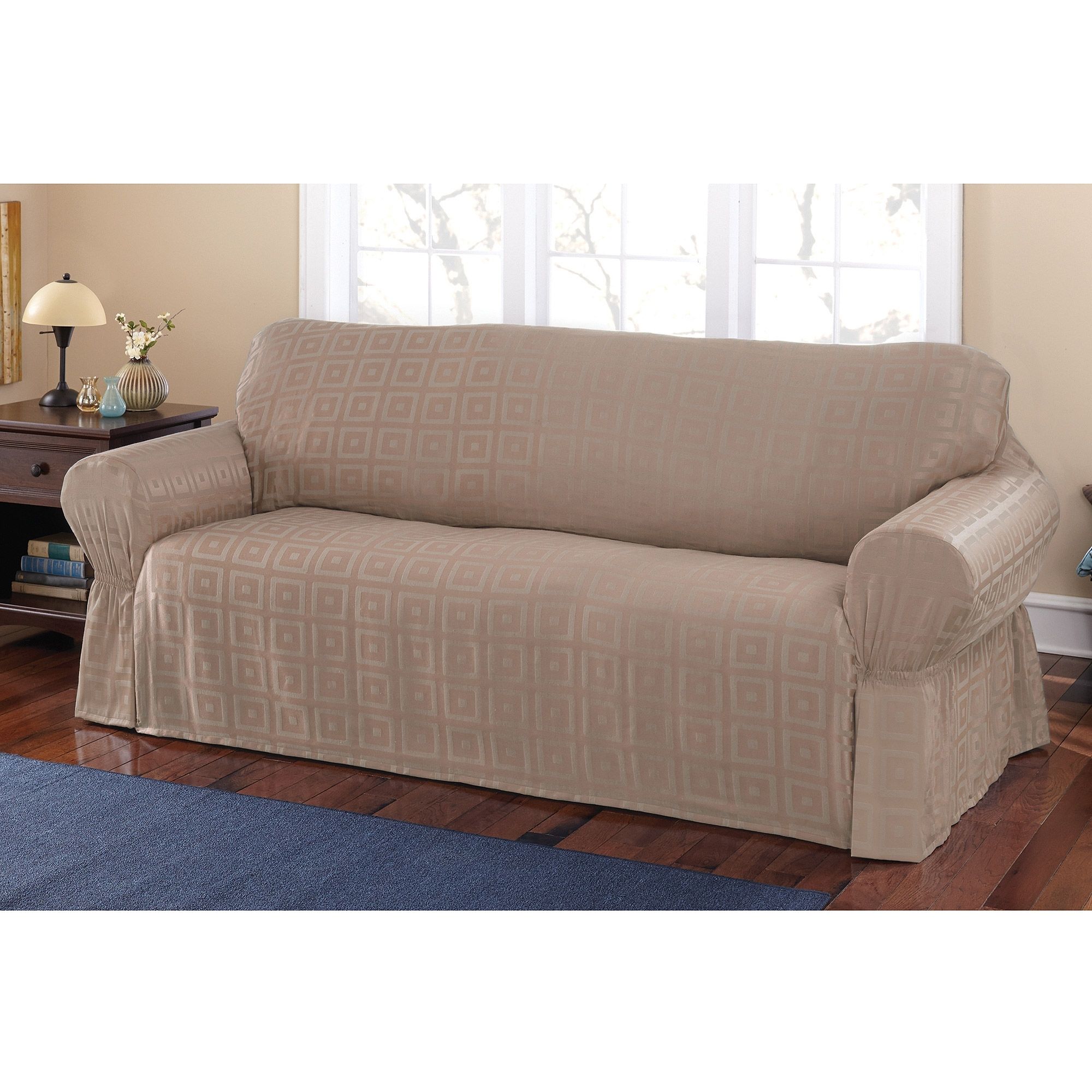 Popular Mainstays Sherwood Slipcover Sofa – Walmart Intended For Sectional Sofas With Covers (View 16 of 20)