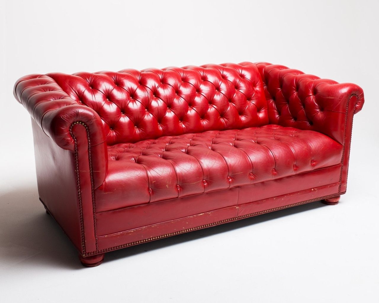 Preferred Co002 Red Leather Sofa (View 3 of 20)