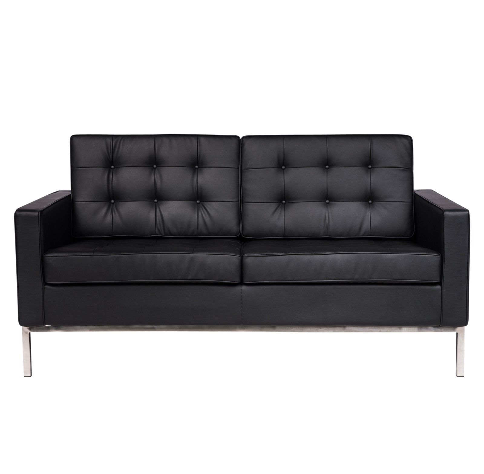 Recent Florence Sofas And Loveseats Within Florence Tufted Loveseat In Black Leather – Sofas (View 16 of 20)