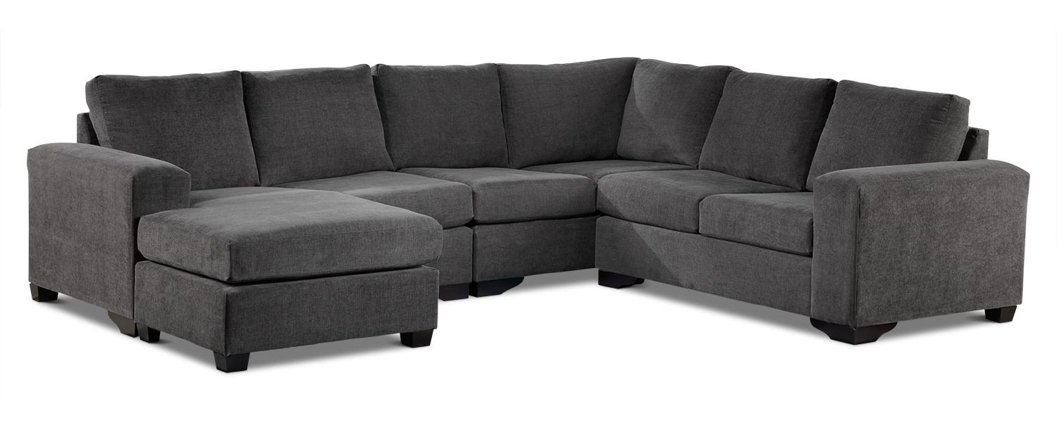 Sectional Sofas At Brampton For Most Popular Danielle 3 Piece Sectional With Right Facing Corner Wedge – Grey (Photo 1 of 20)