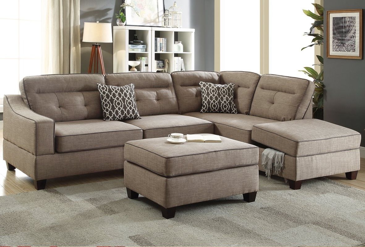 Sectionals With Ottoman In Well Liked Alcott Hill Sarah Reversible Sectional With Ottoman & Reviews (Photo 1 of 20)