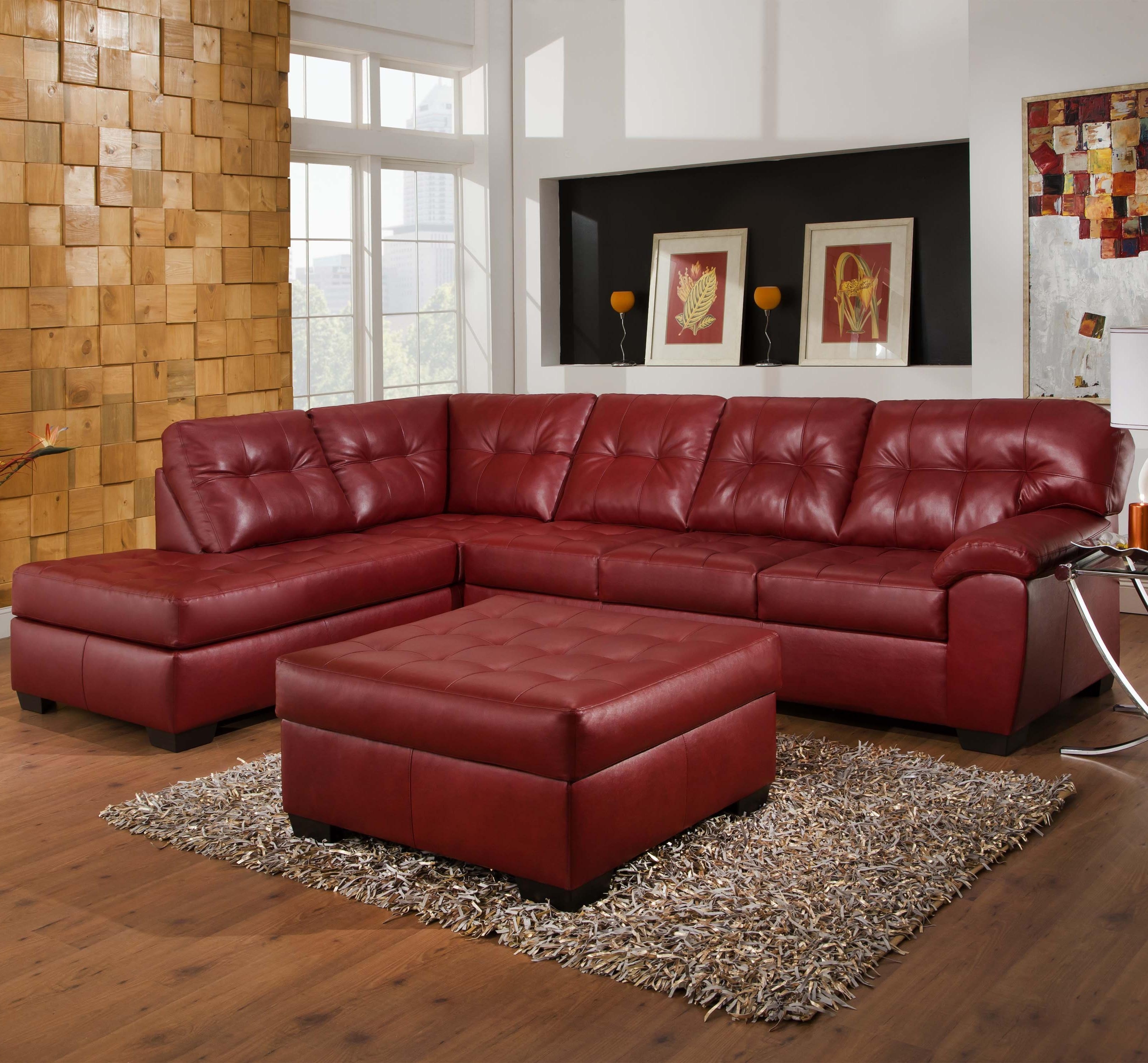 Featured Photo of The 20 Best Collection of Red Leather Sectional Couches